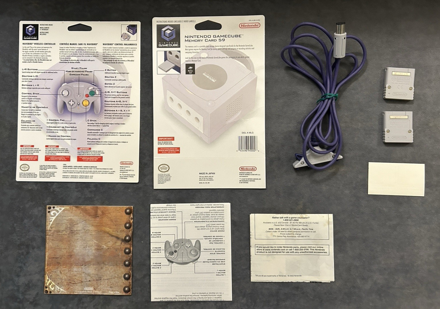 Nintendo Gamecube Console Indigo DOL-001 Blank Registration Card ORIGINAL OWNER