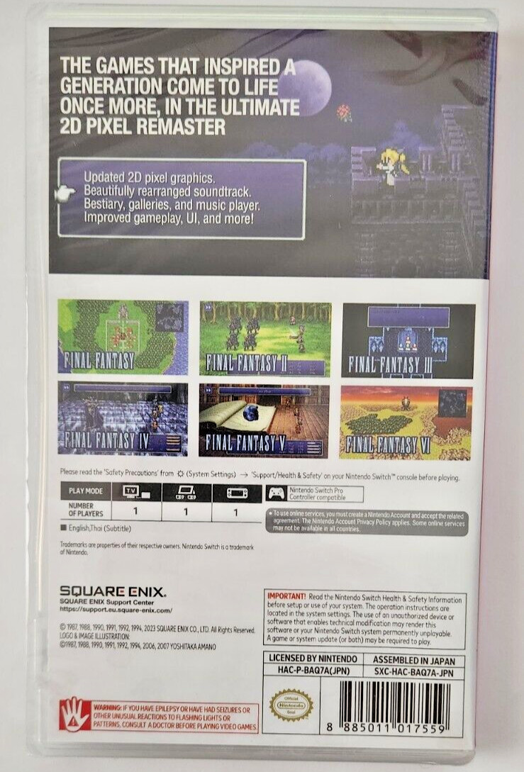 Final Fantasy I-VI Pixel Remaster Collection 1-6 – Nintendo Switch Brand New