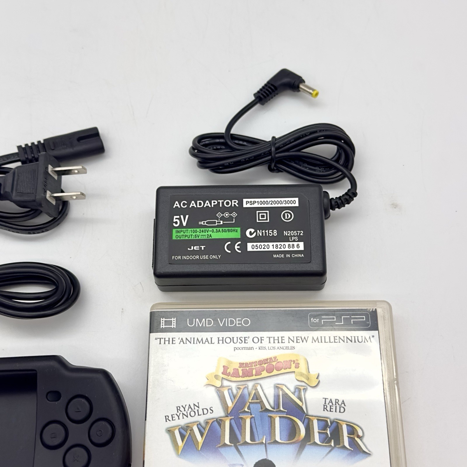 Sony PlayStation Portable PSP-2001 TESTED Black New Battery, Charger, Case READ!