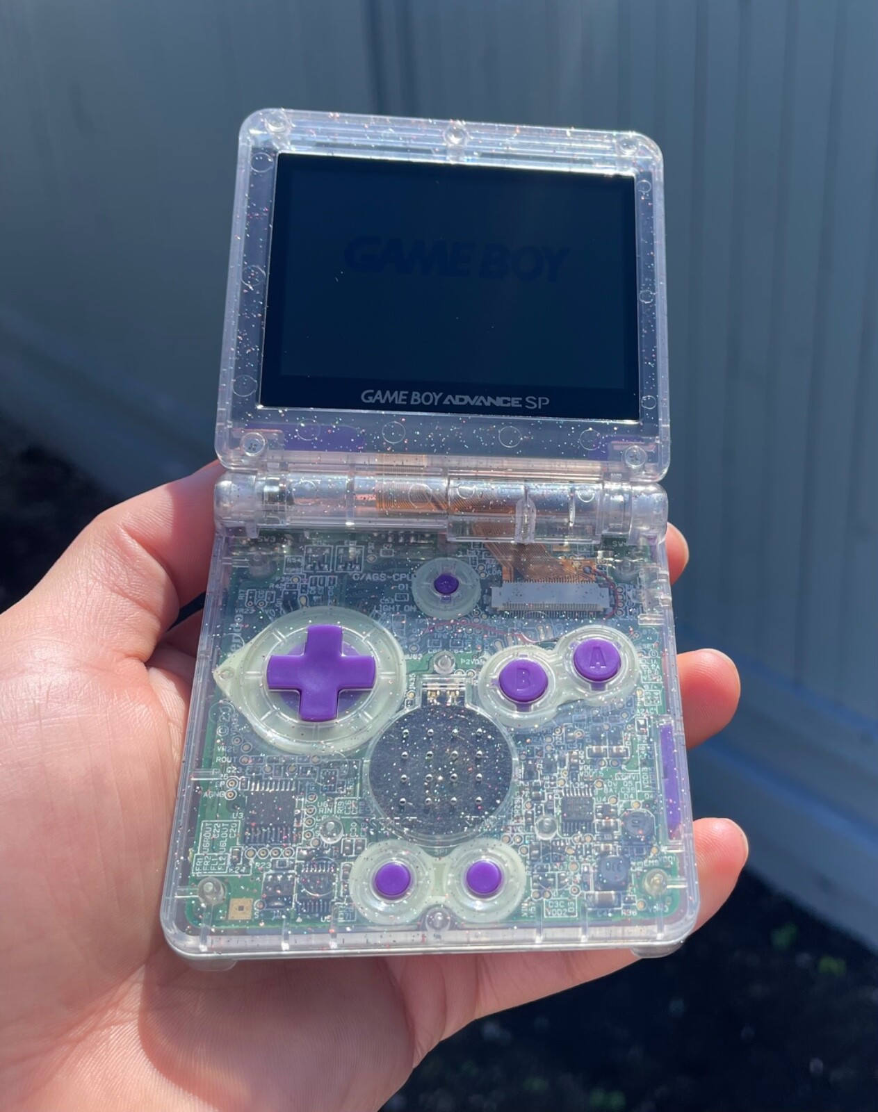 Custom Sparkly Nintendo Gameboy Advance SP Retro Console IPS Backlit & USB C Mod