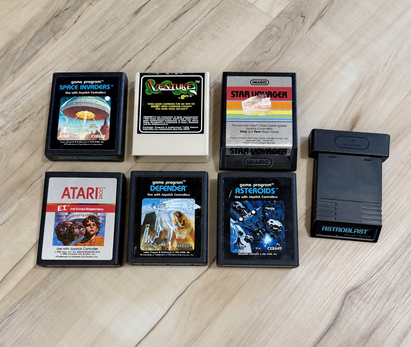 Atari 2600 4-Switch Woodgrain Console W/ 7-Games + Joystick – Tested