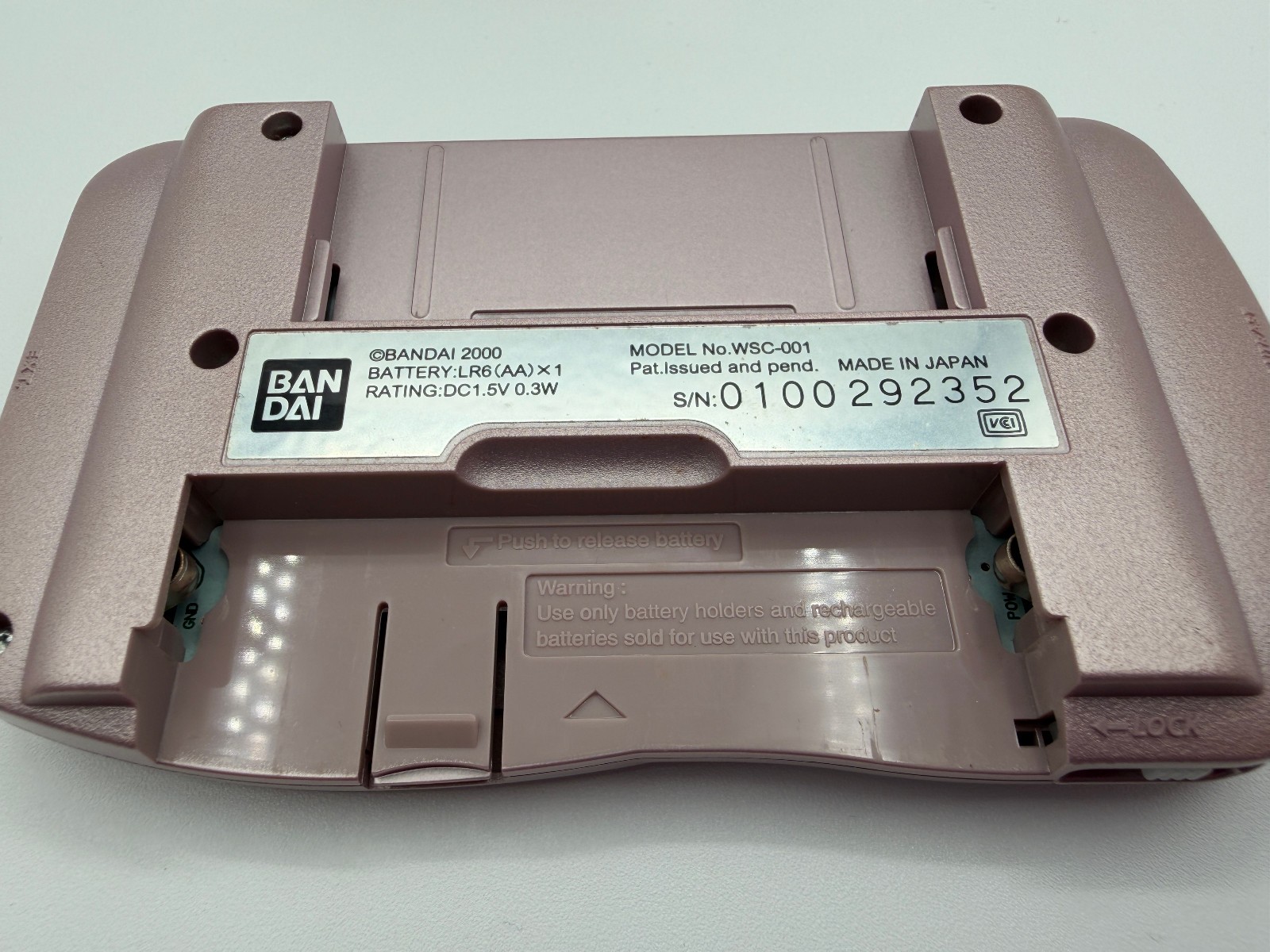 WONDERSWAN COLOR SYSTEM Peal Pink Version ~Fully Tested~ HW0044