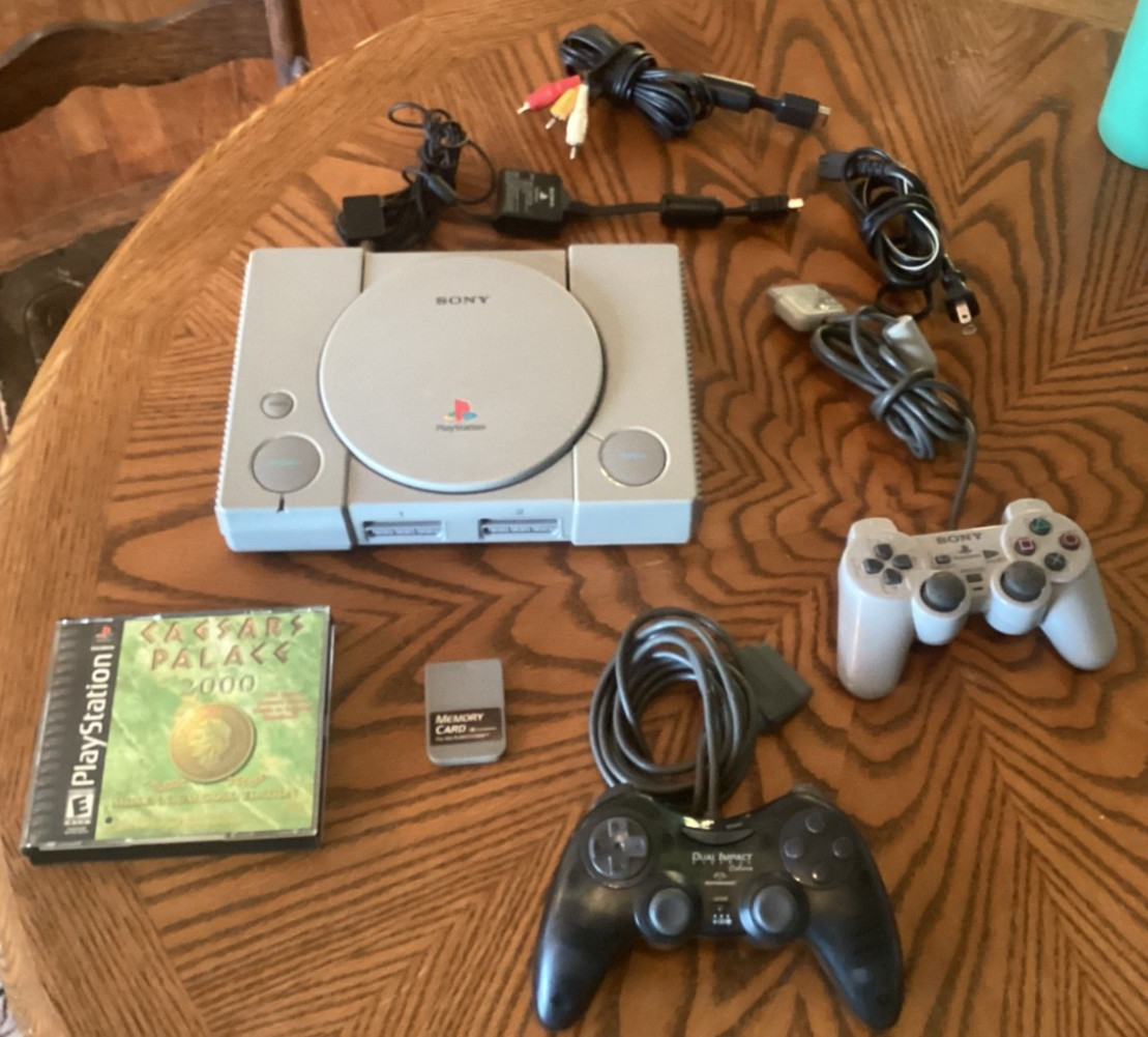 PlayStation 1 Console SCPH-9001 System Bundle Tested in Video Memory Card Game