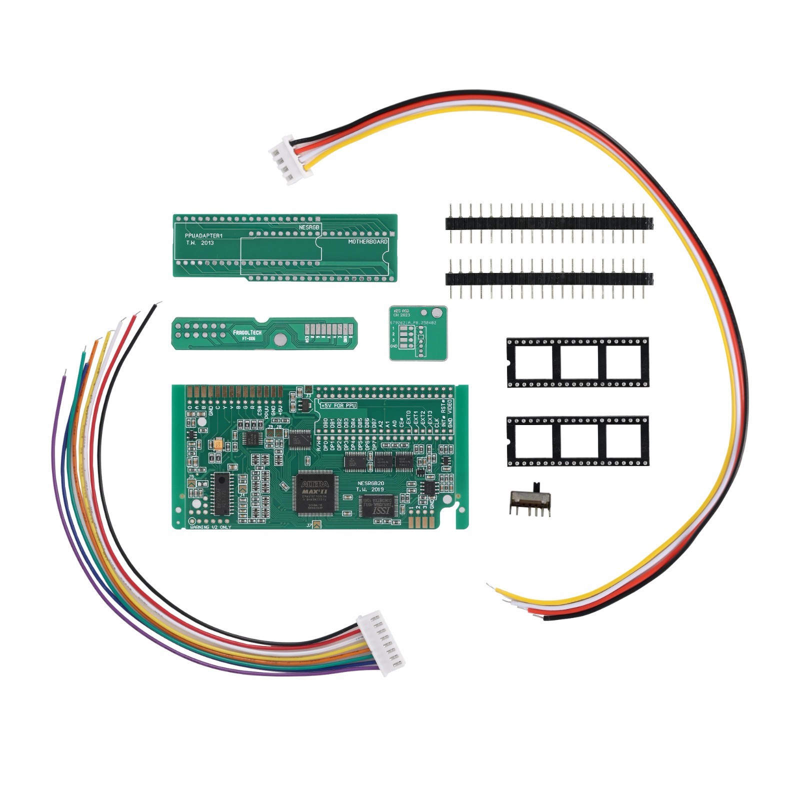 Modified FC Famicom Retro Motherboard for NESRGB 2.0 Kit