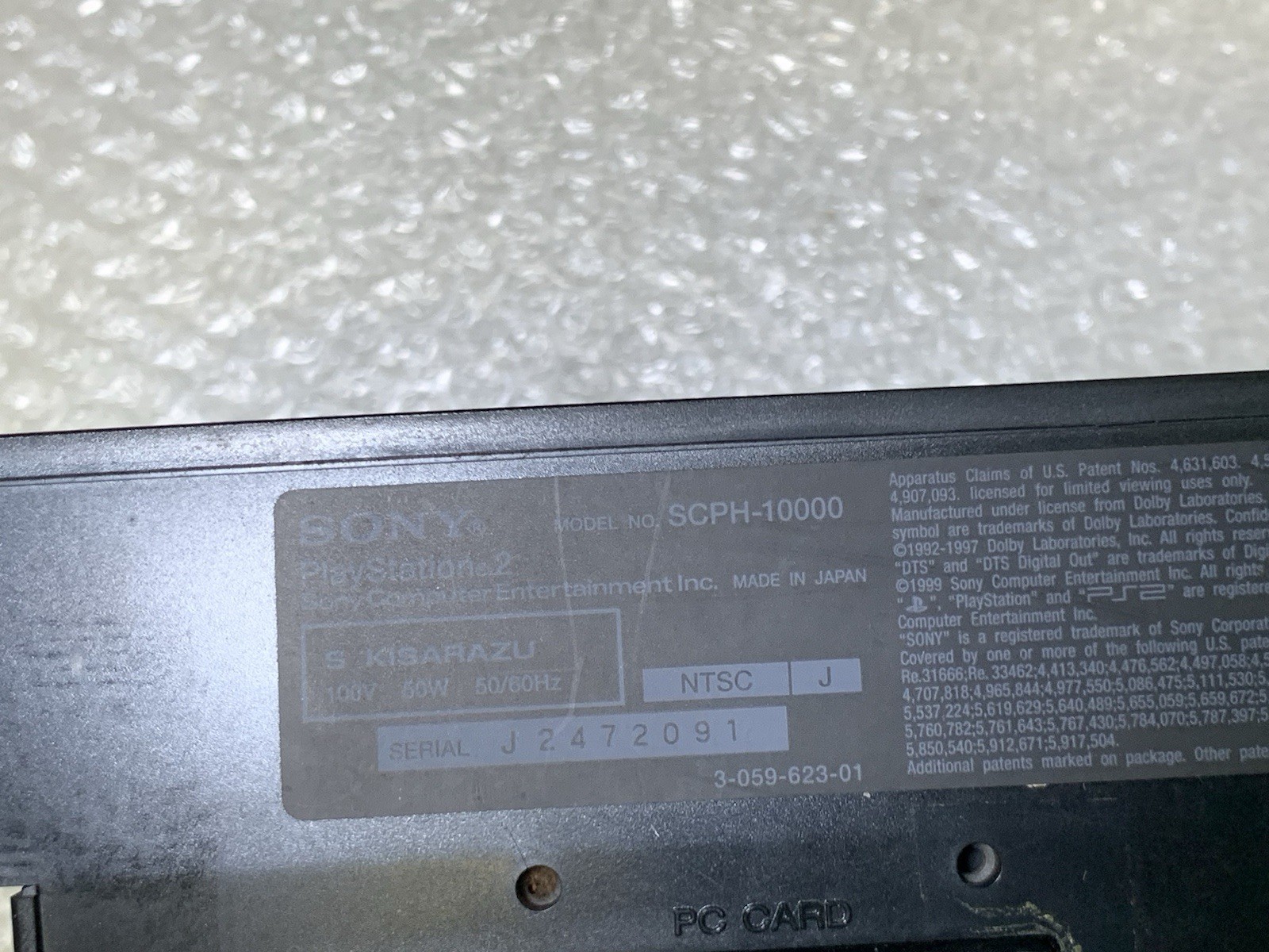 PS2 SCPH-10000 Fat w/ Horizontal Stand Blue-CONSOLE Only- NTSC-J- REPAIR