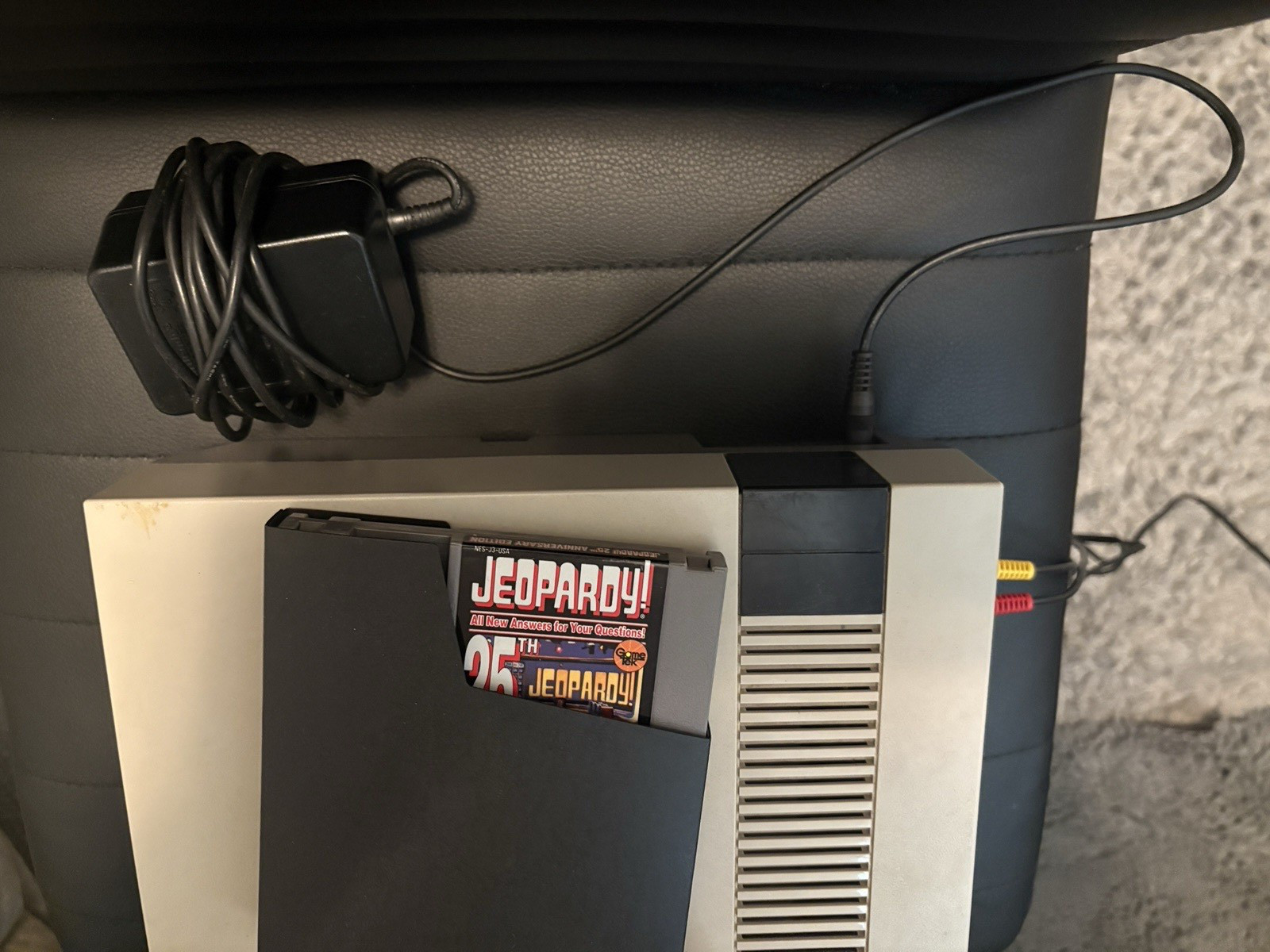Used / Original NES Nintendo Console + Jeopardy Video Game + Power Supply + A/V