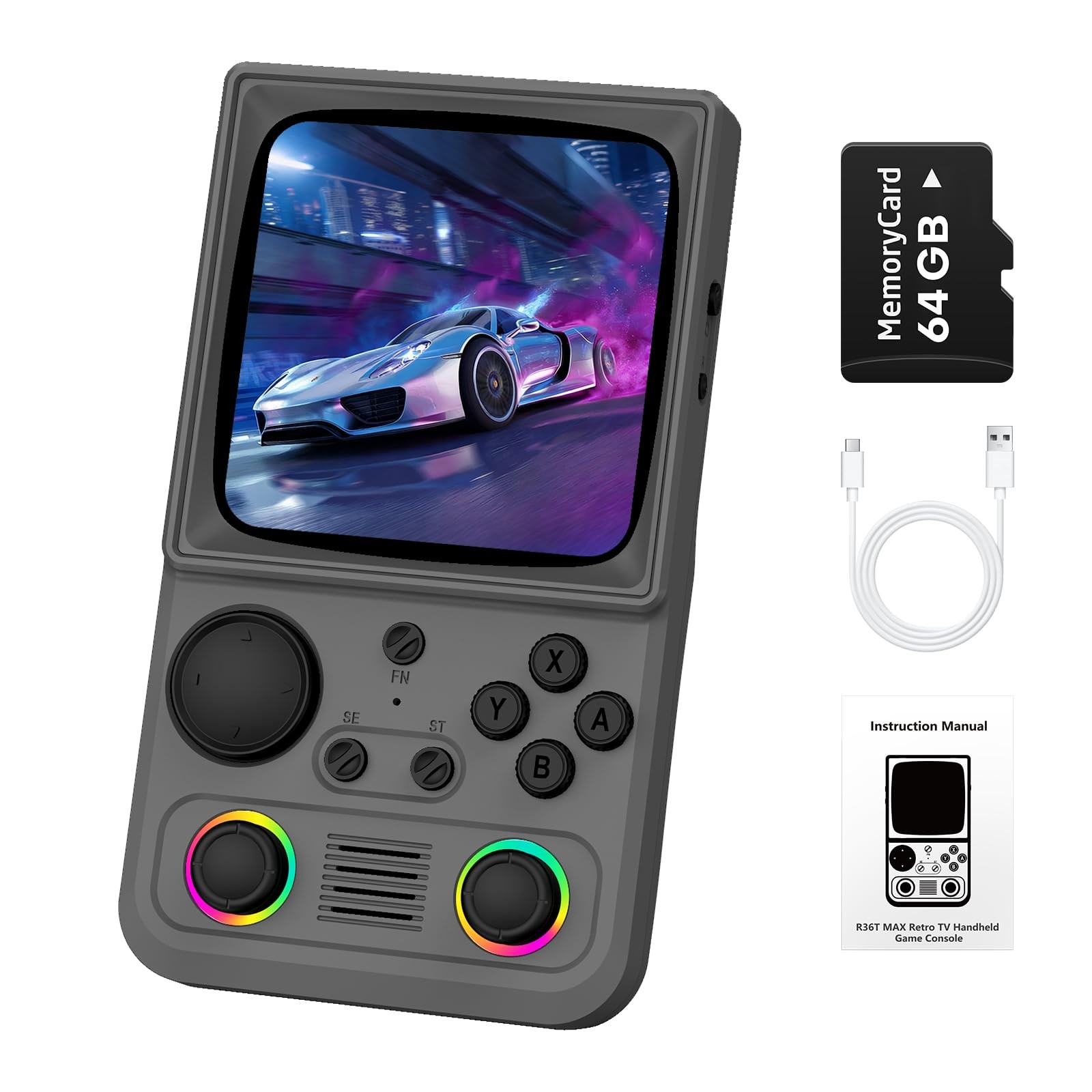 R36TMAX Retro Handhled Game Console, 4.0 Inch Retro Gaming Console with 4000m…