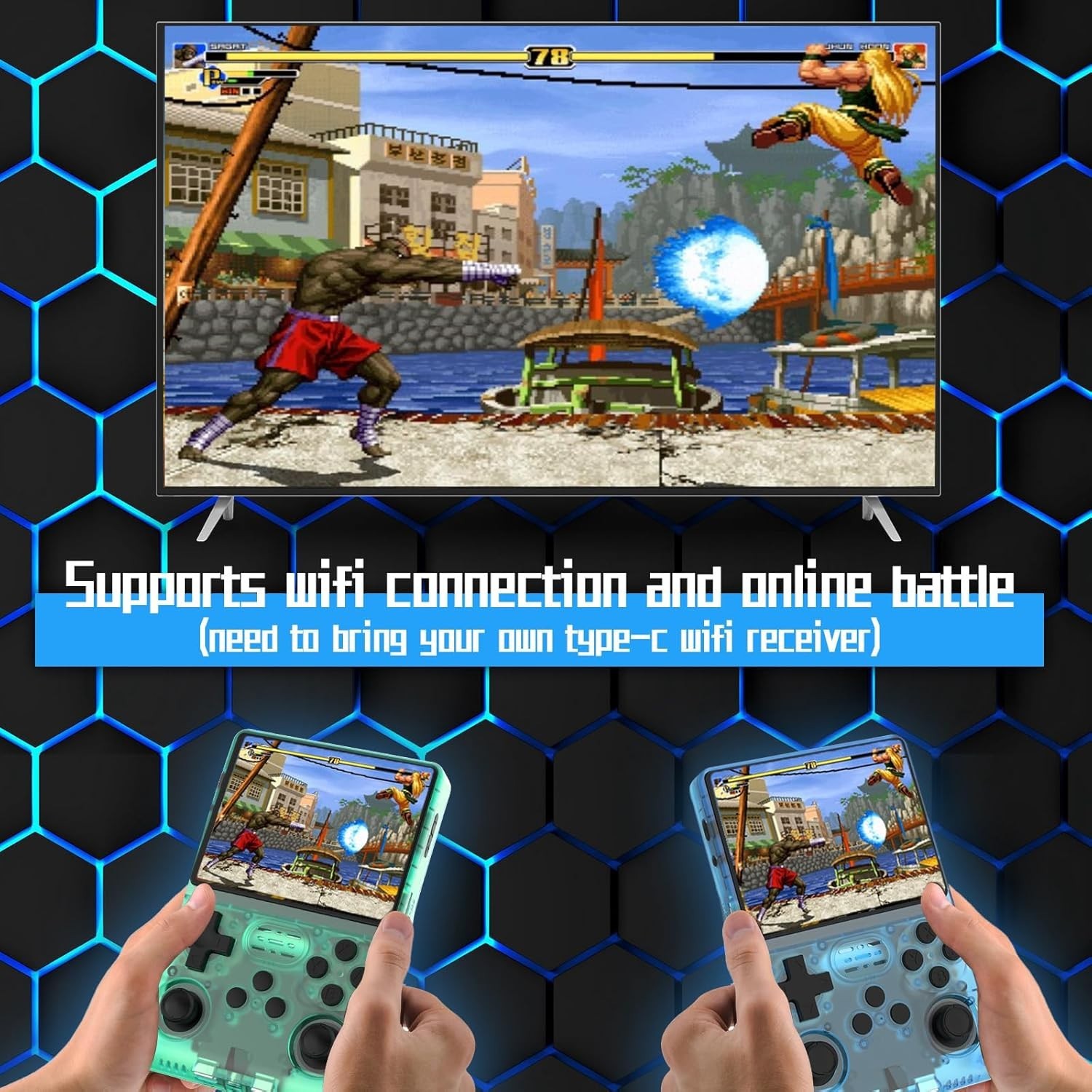 R40S Pro 30,000 in 1 Handheld Game Console, 3.5 inch IPS Screen, 256G TF Card