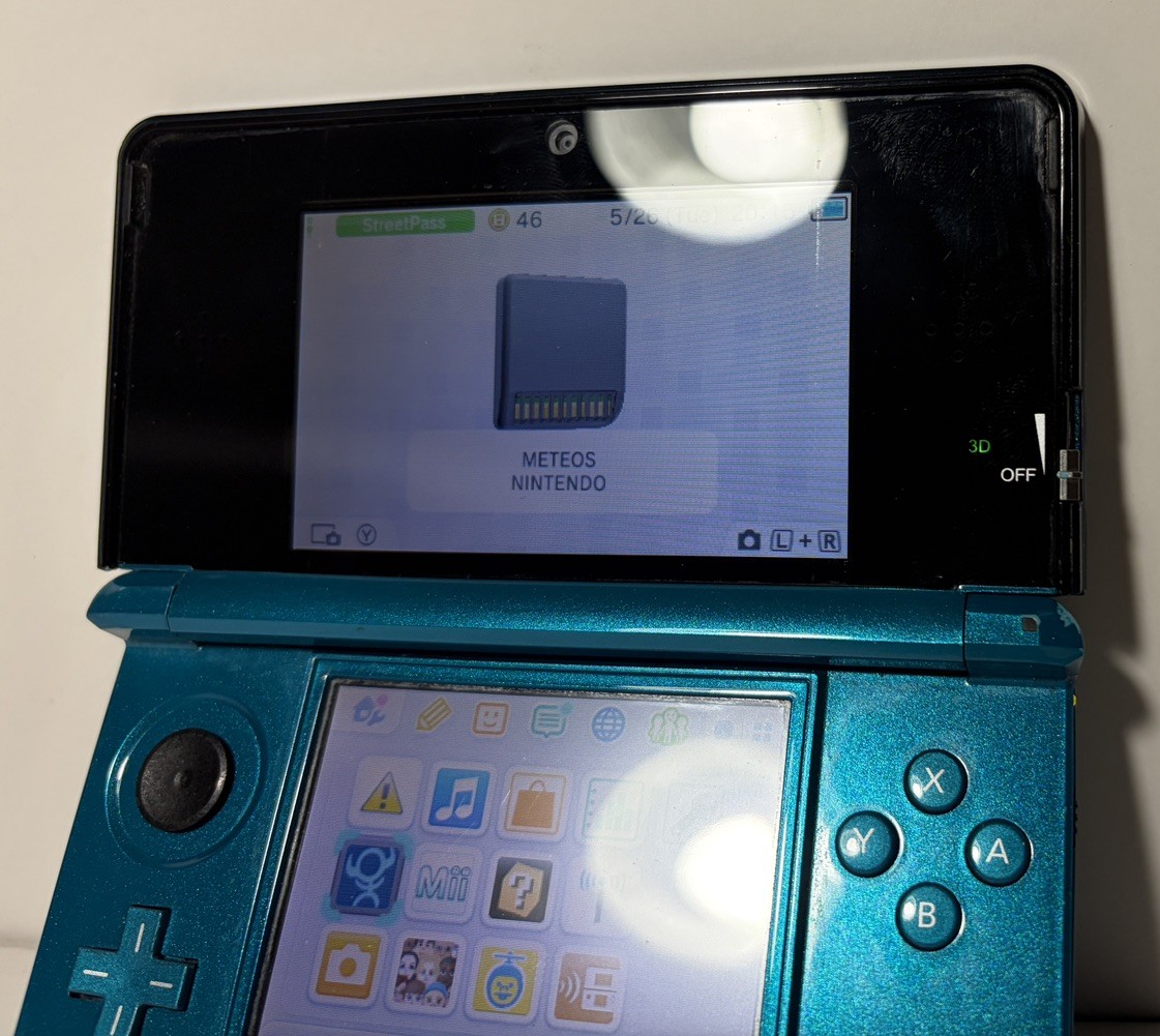 Original Nintendo 3DS Handheld System Aqua Blue Tested Working Console With Game