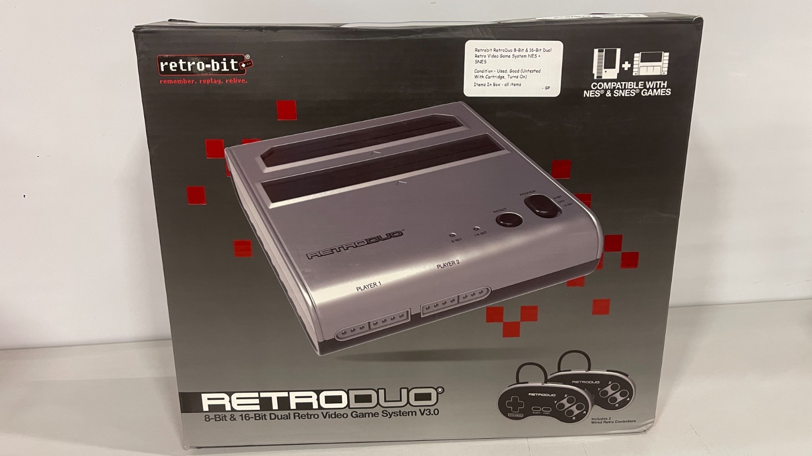 Retrobit RetroDuo 8-Bit & 16-Bit Dual Retro Video Game System NES + SNES