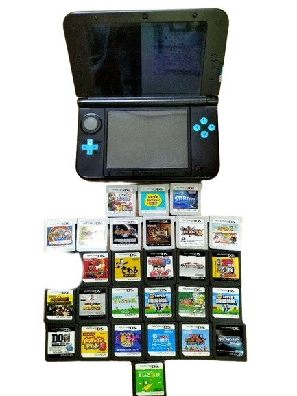 Nintendo 3DS XL LL Console Limited Pack Turquoise x Black + 27 Game Software