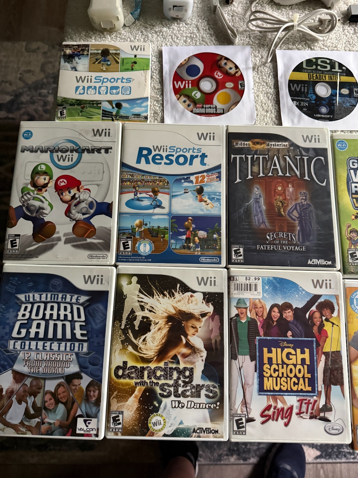 Nintendo Wii Console GameCube Huge Bundle Wii Sports Mario Kart Tested 20 Games!