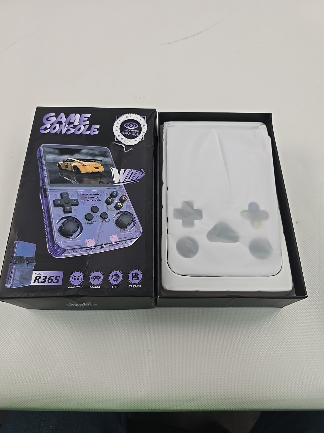 R36S Black/Grey Handheld Game Console TF Card 640×480 Gamepad