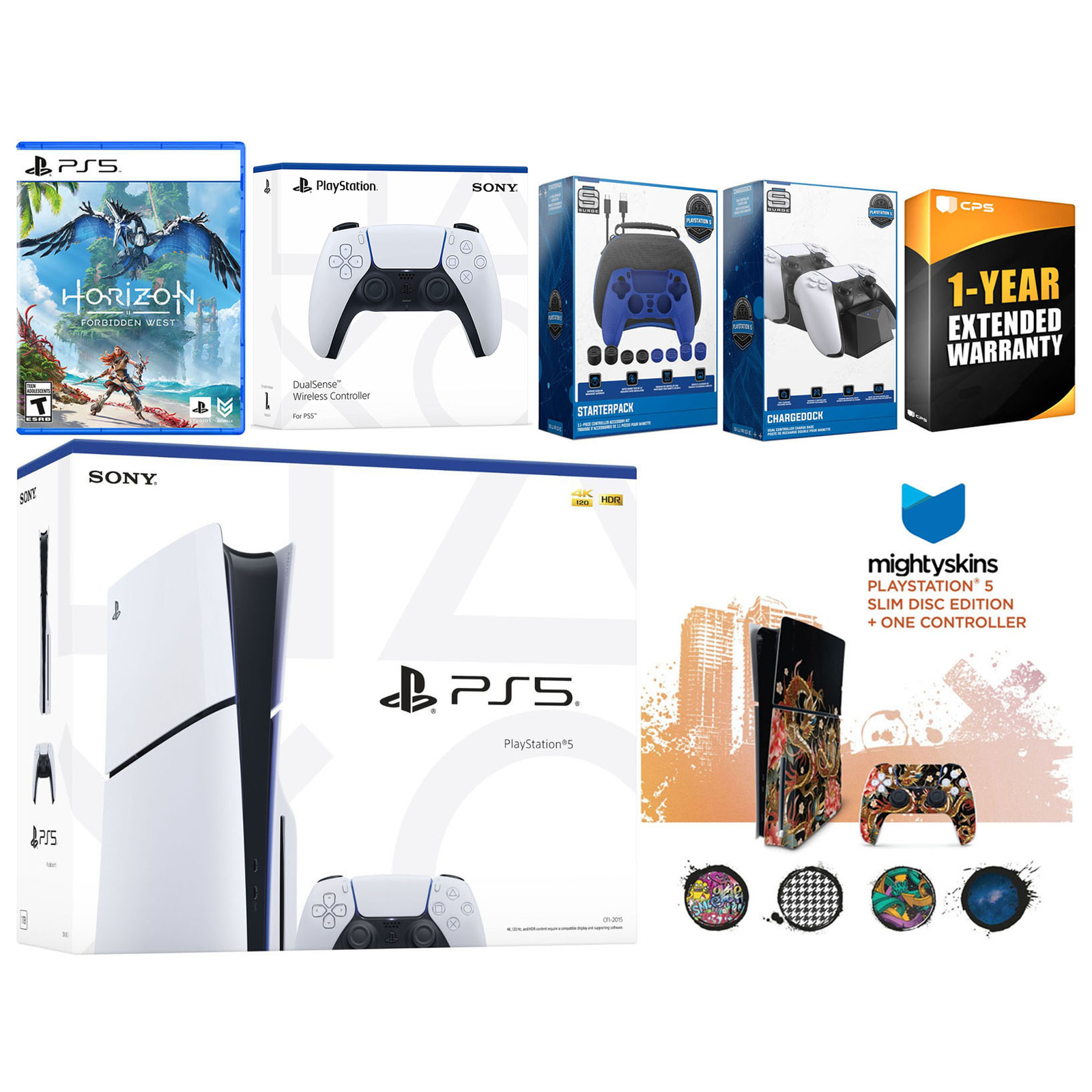Sony Playstation 5 Slim Disc + Horizon Forbidden West, Controller