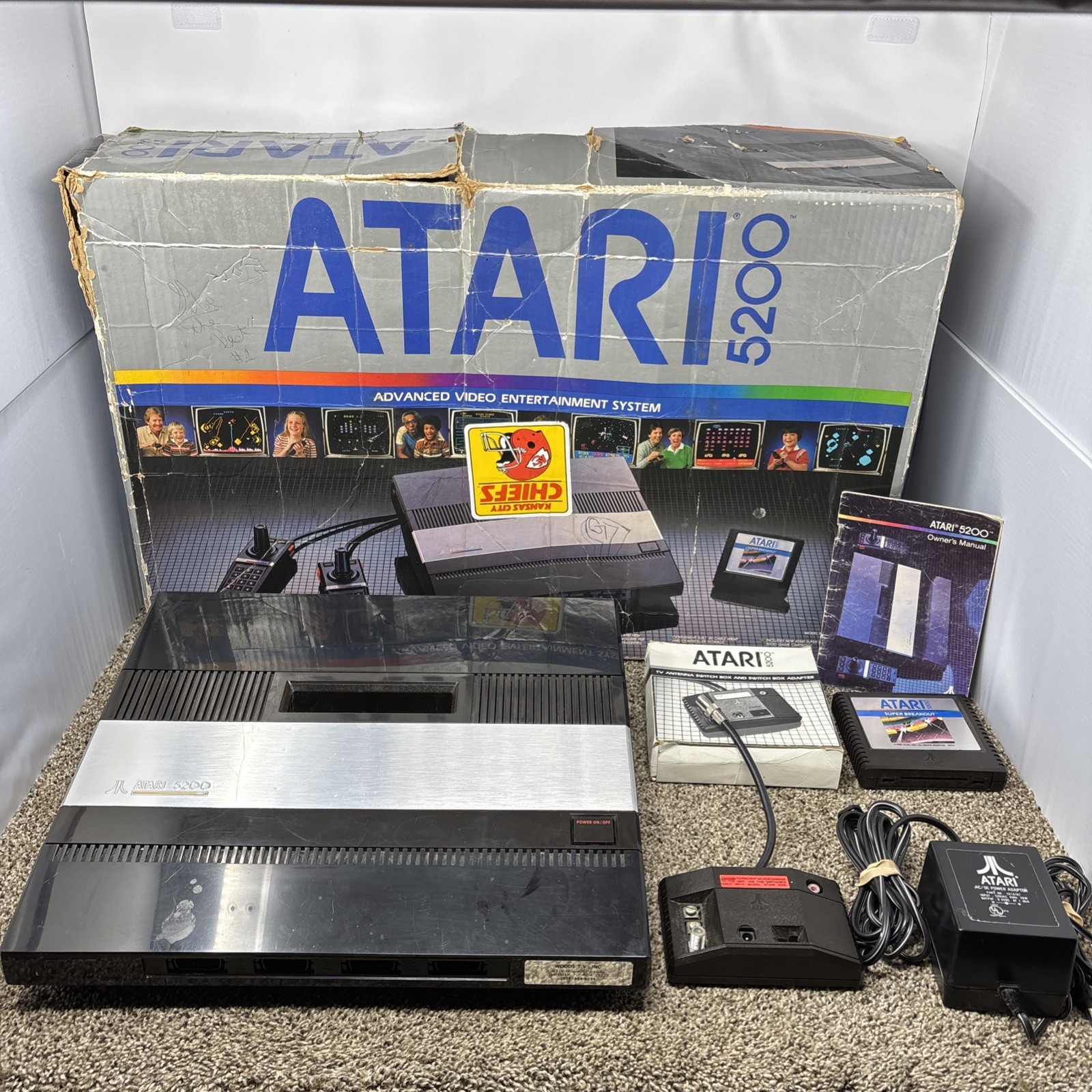 Atari 5200 Console Bundle Lot Tested With All Cables And Game in Box Console