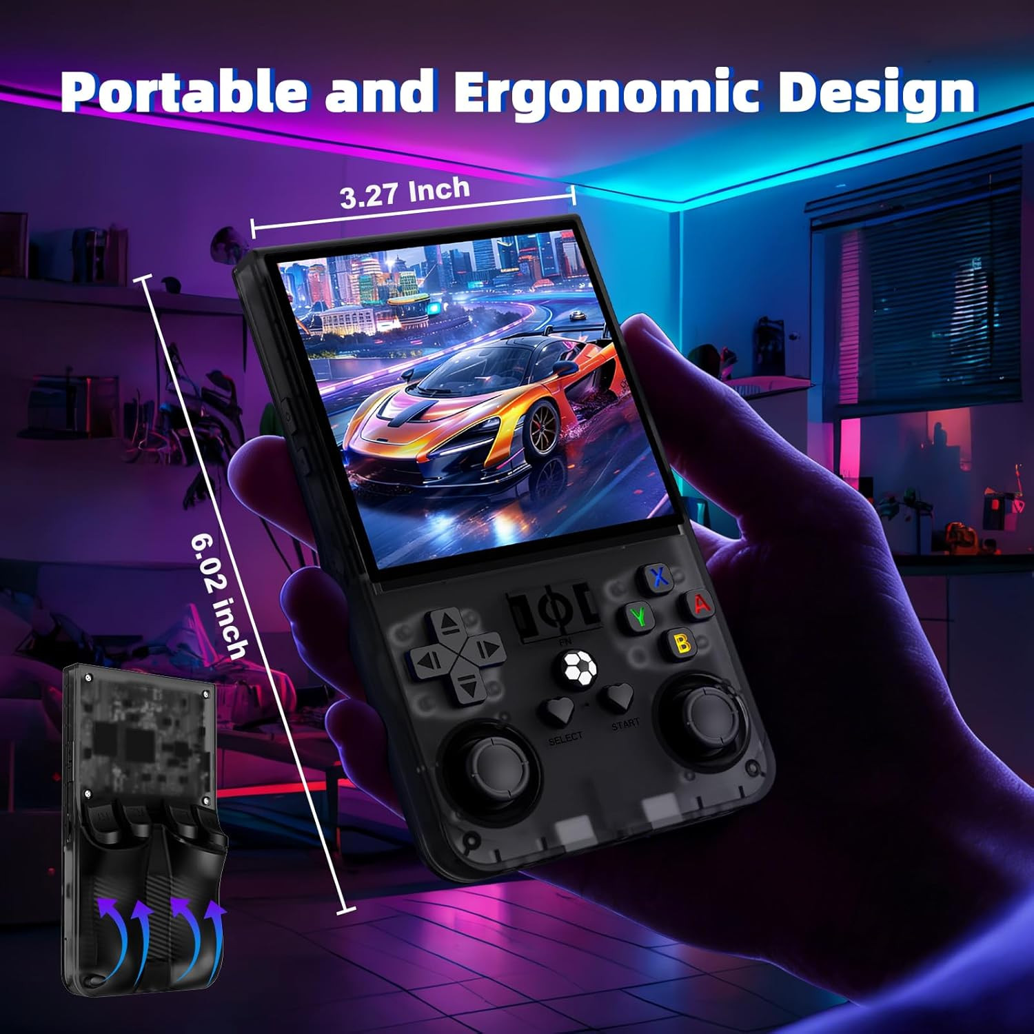 R36MAX Retro Handheld Game Console with 18000+ Games and 4.0″ IPS Screen