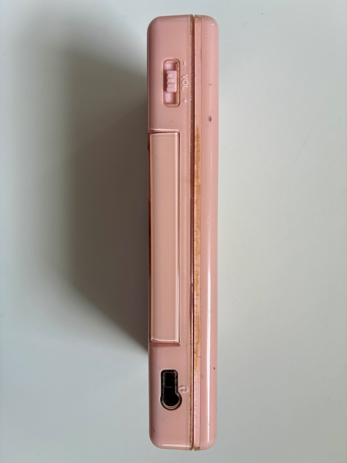 Nintendo DS Lite Handheld Console with Stylus and GBA Cover. Works, Cracks- Pink