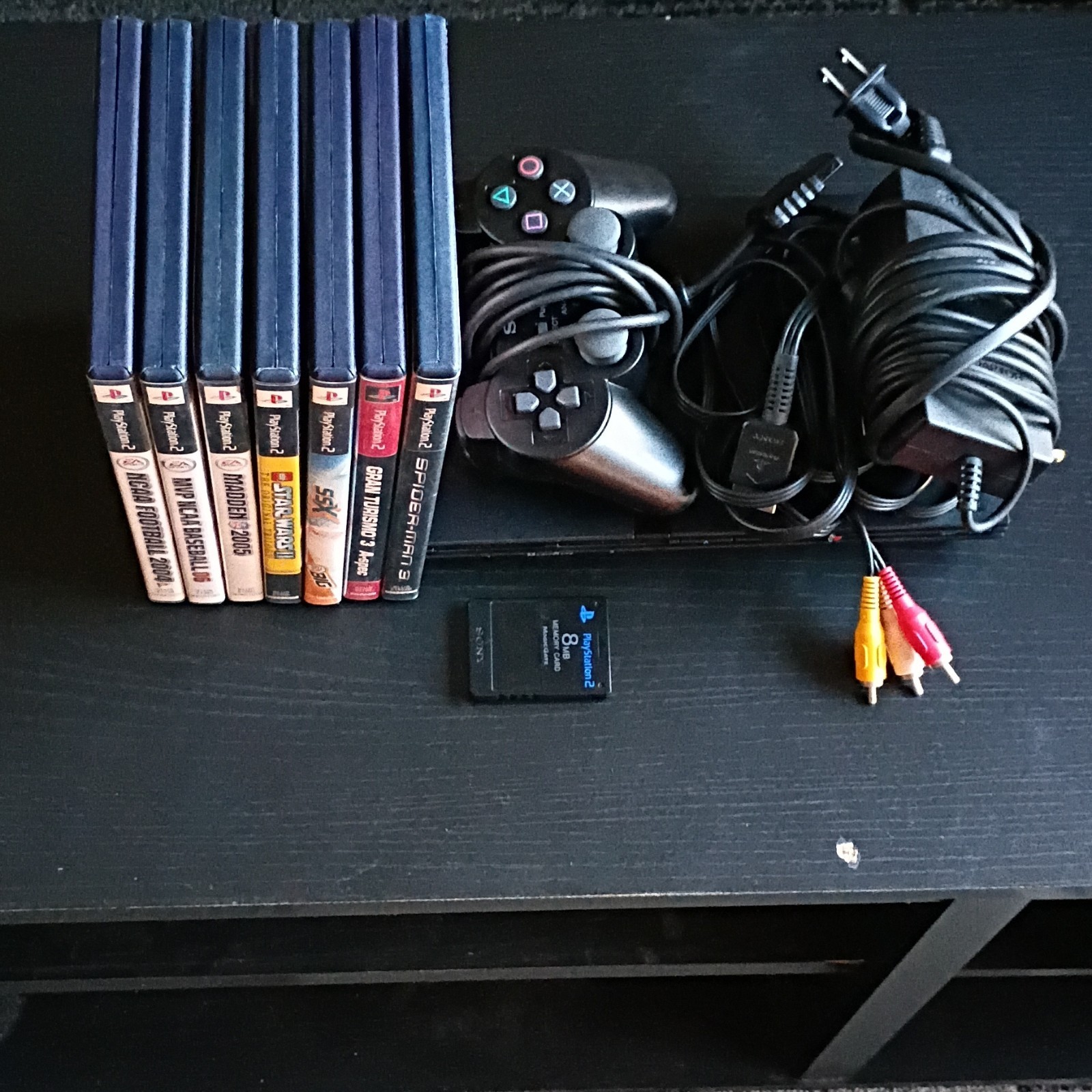 PS2 Slim Console Spiderman 3 Bundle: 7 Games, Controller & Memory Card (Tested)