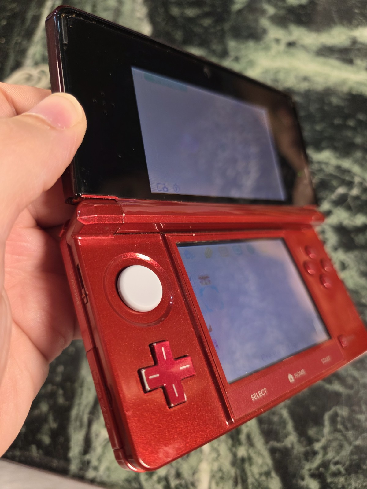Nintendo 3DS Flame Red Console English US Version TESTED w/Charger + Smash