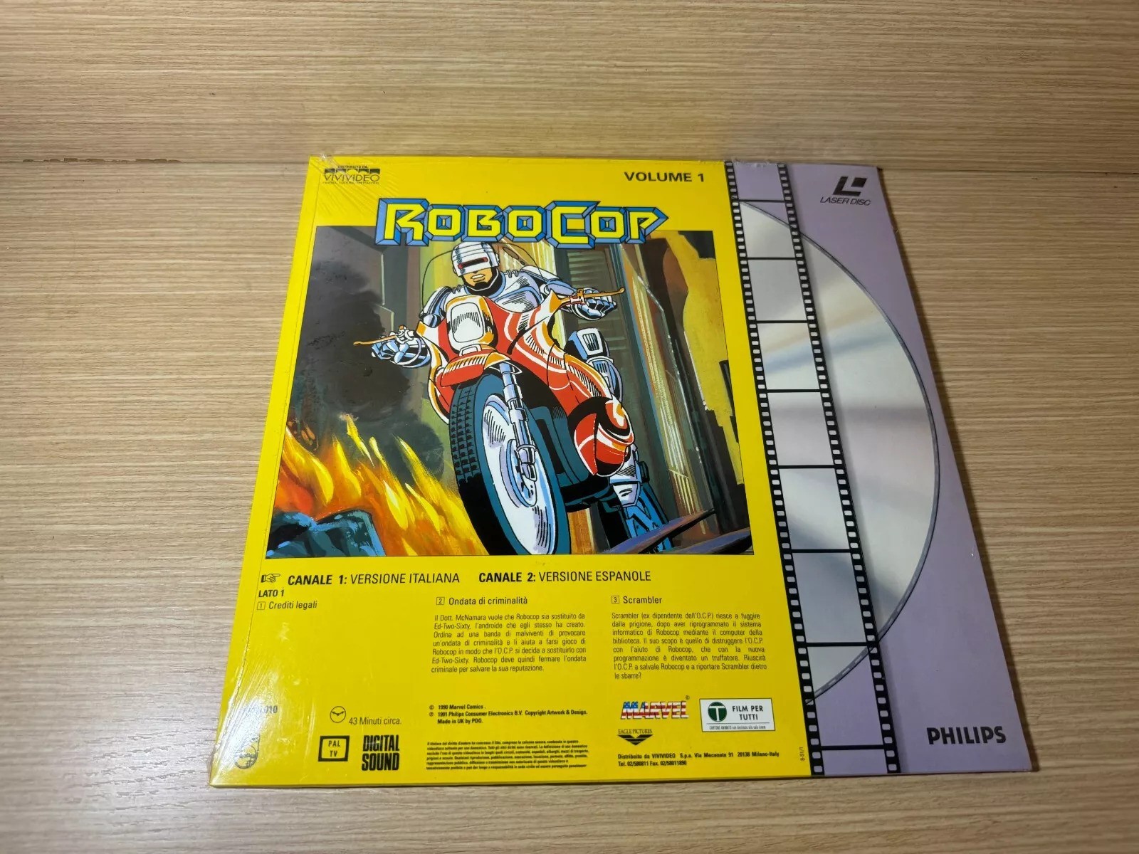 READ INFO- Robocop Animation Laser Disc LD Philips Laserdisc Spanish Italian