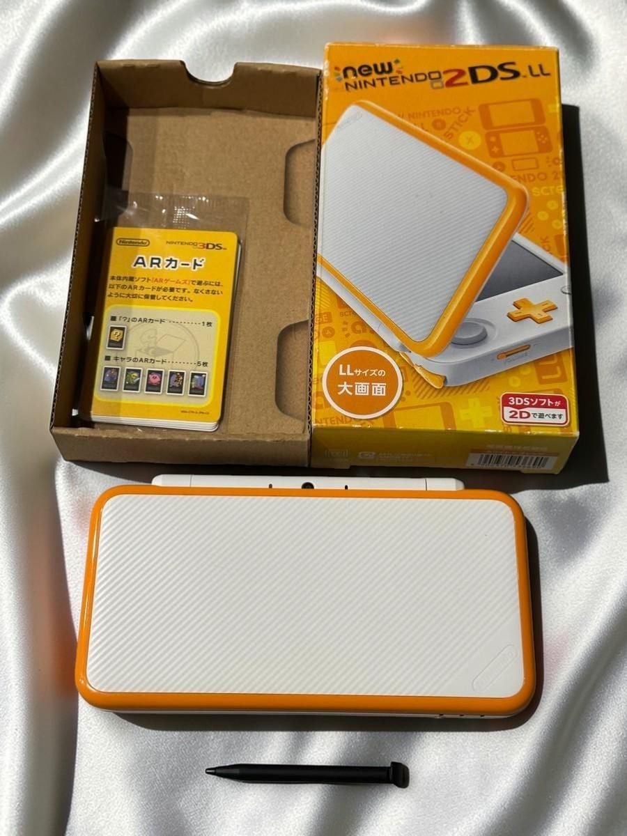 [EXC] New Nintendo 2DS XL LL White Orange Console Stylus Japanese ver w/Box