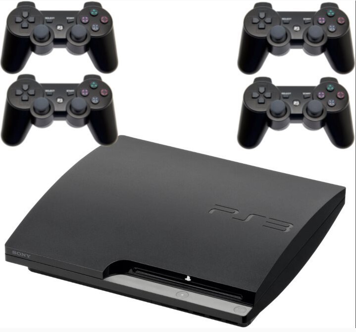 GUARANTEED Sony PlayStation 3 PS3 Console – Black – 4 Controllers – HDMI – USA