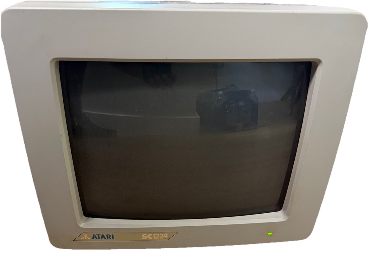 Atari SC1224 Color CRT Monitor 1986 Atari ST Monitor Power Tested Vintage