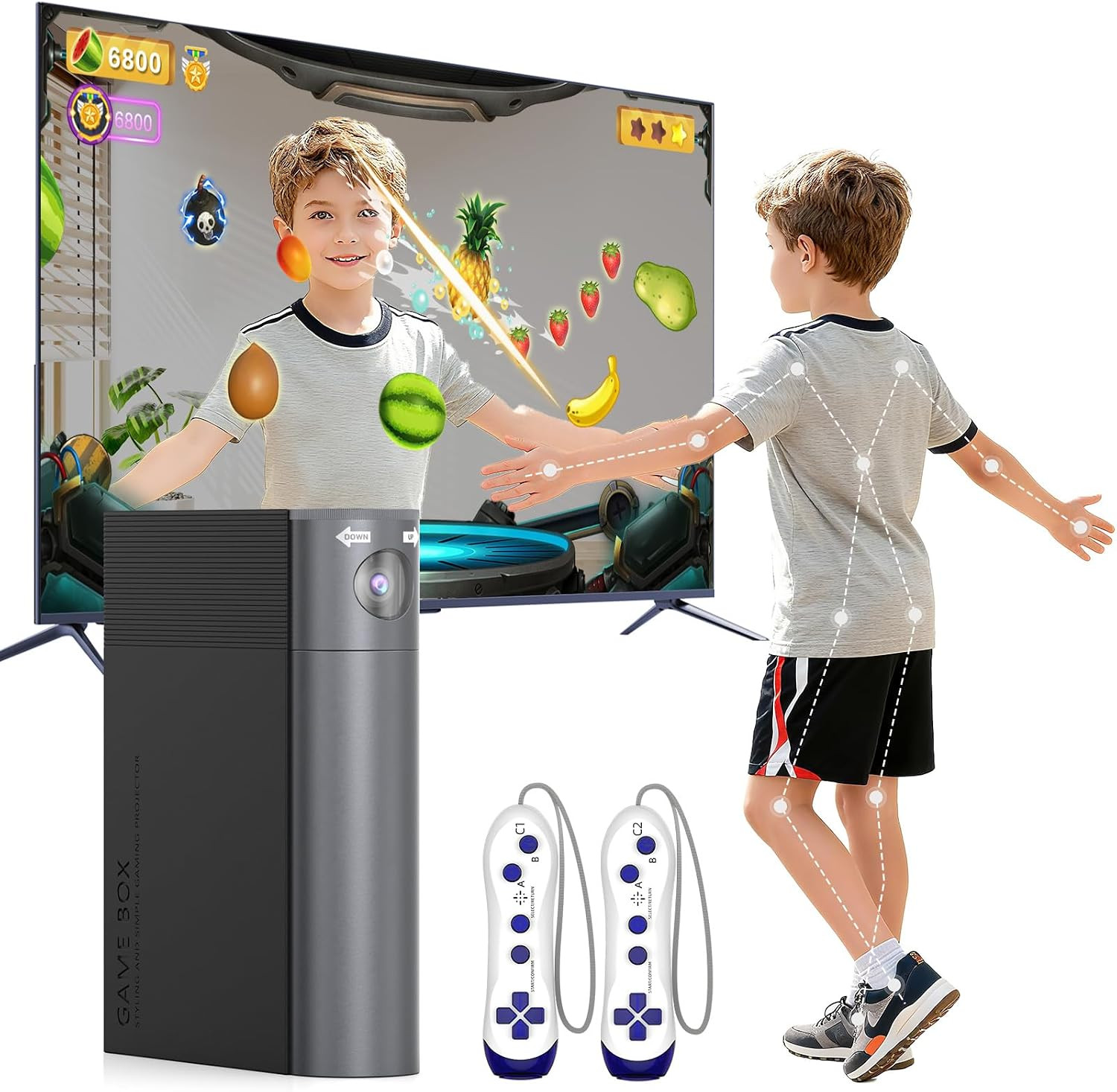AR Motion Gaming Console for Kids & Adults: Plug & Play Video Game System for In