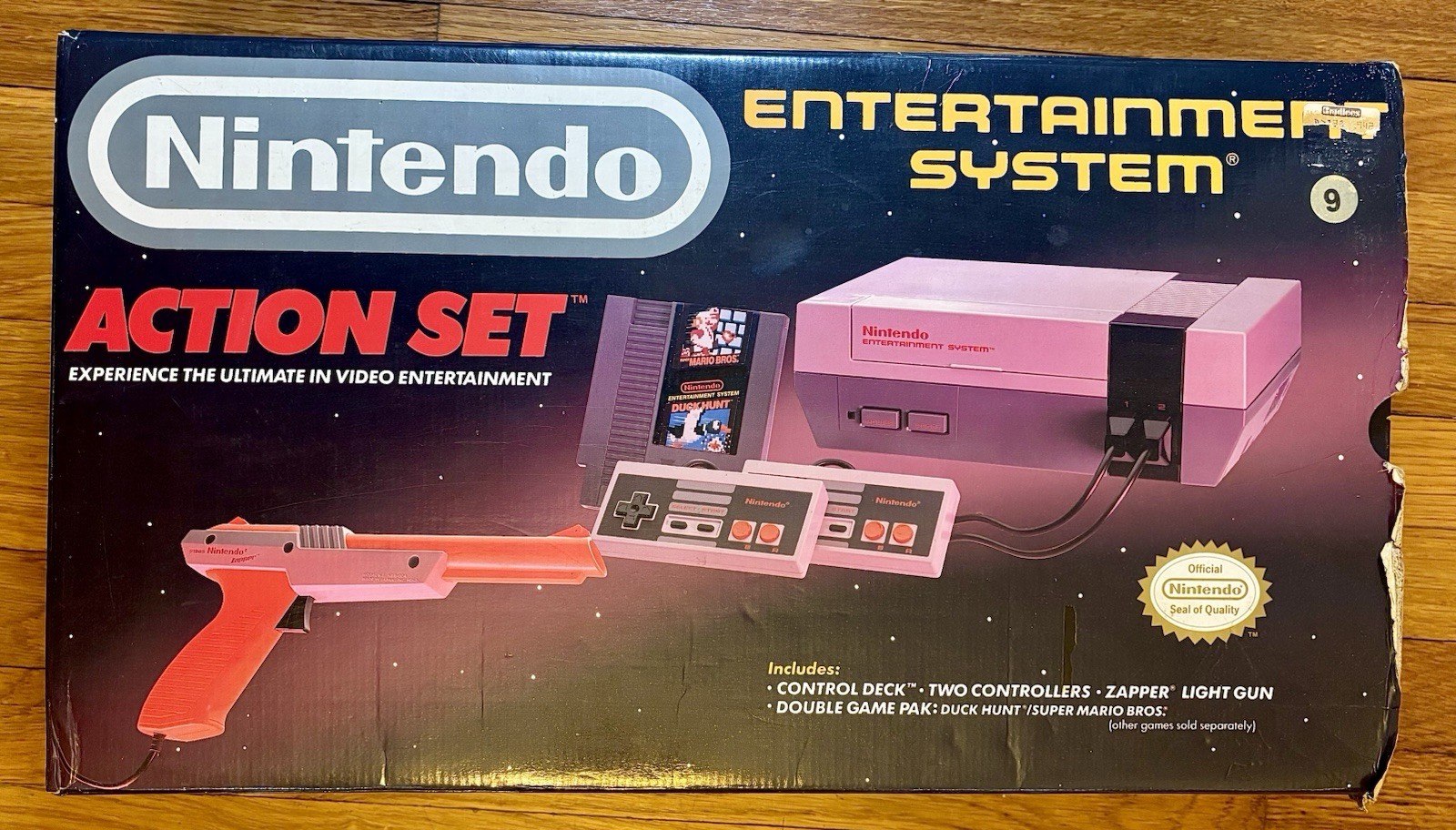 1985 Nintendo NES Action Set Console ORIGINAL BOX + Add’l Controller + Games