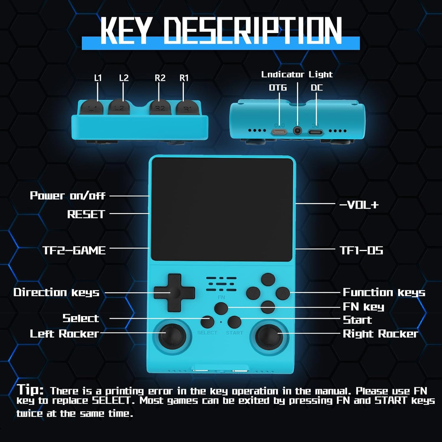 [30000 in 1] R40S PRO Handheld Game Console 3.5 Inch IPS Screen Mini Retro Conso