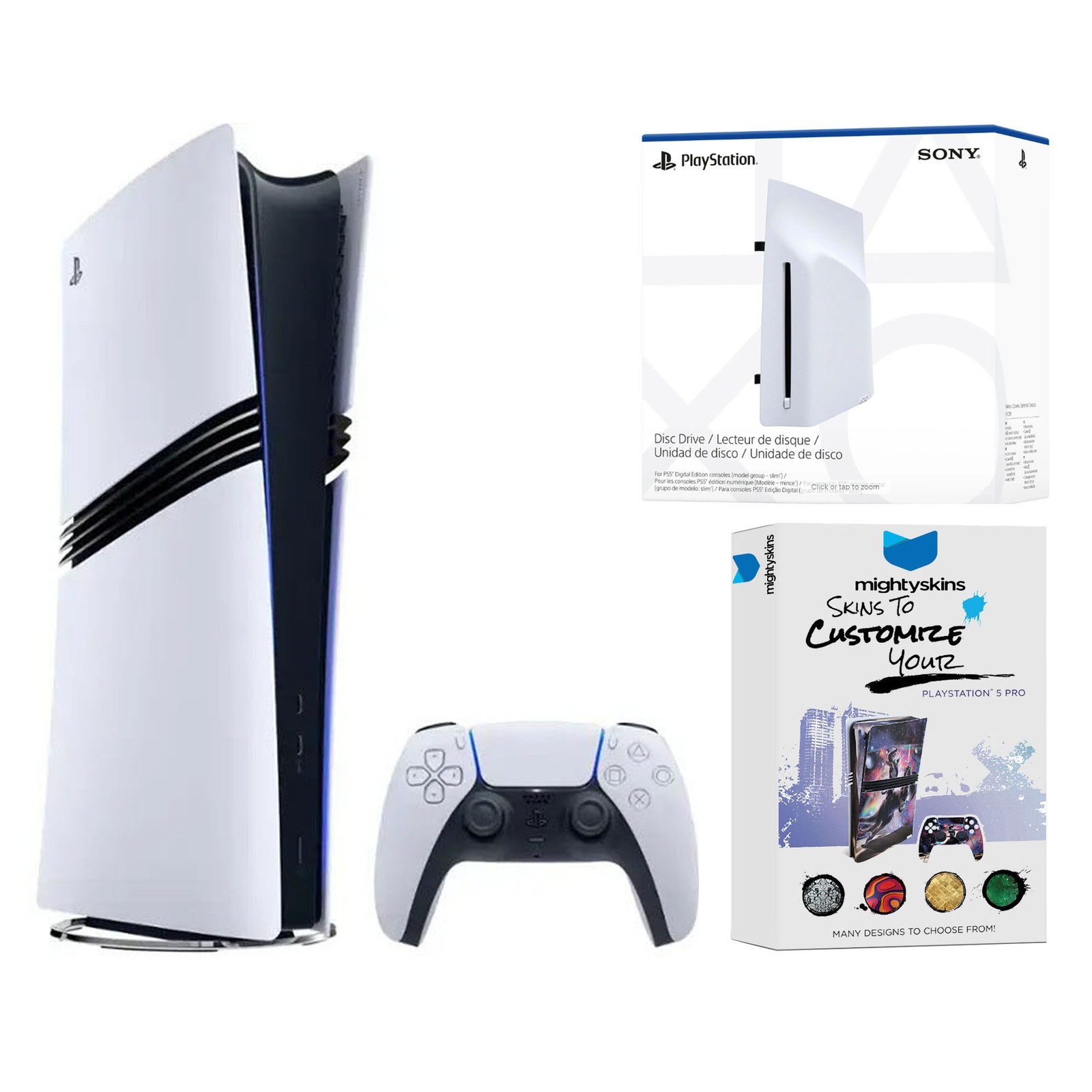 Sony PlayStation 5 Pro Digital Bundle with Disc Drive and MightySkins Code
