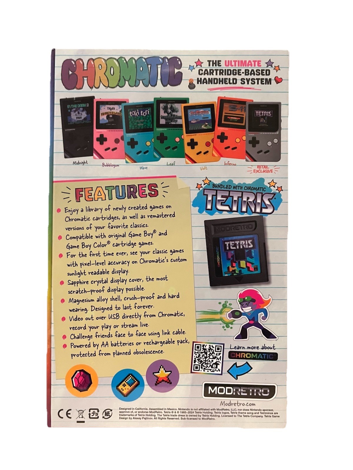 Factory Sealed ModRetro Chromatic 1st Edition Tetris Inferno Orange