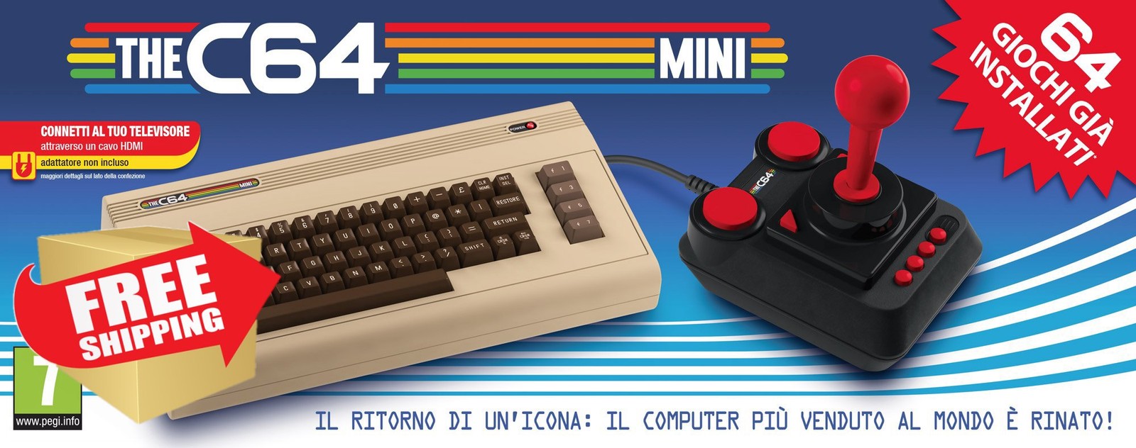 Commodore 64 Mini CBM64 Retro Console w/ Joystick