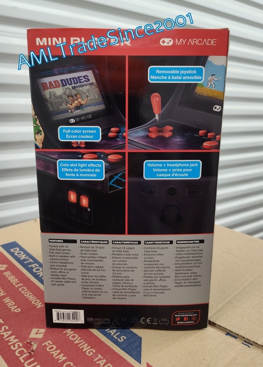 NEW My Arcade DGUNL-3200 10 inch Mini Retro Arcade Machine Data East 34 Games