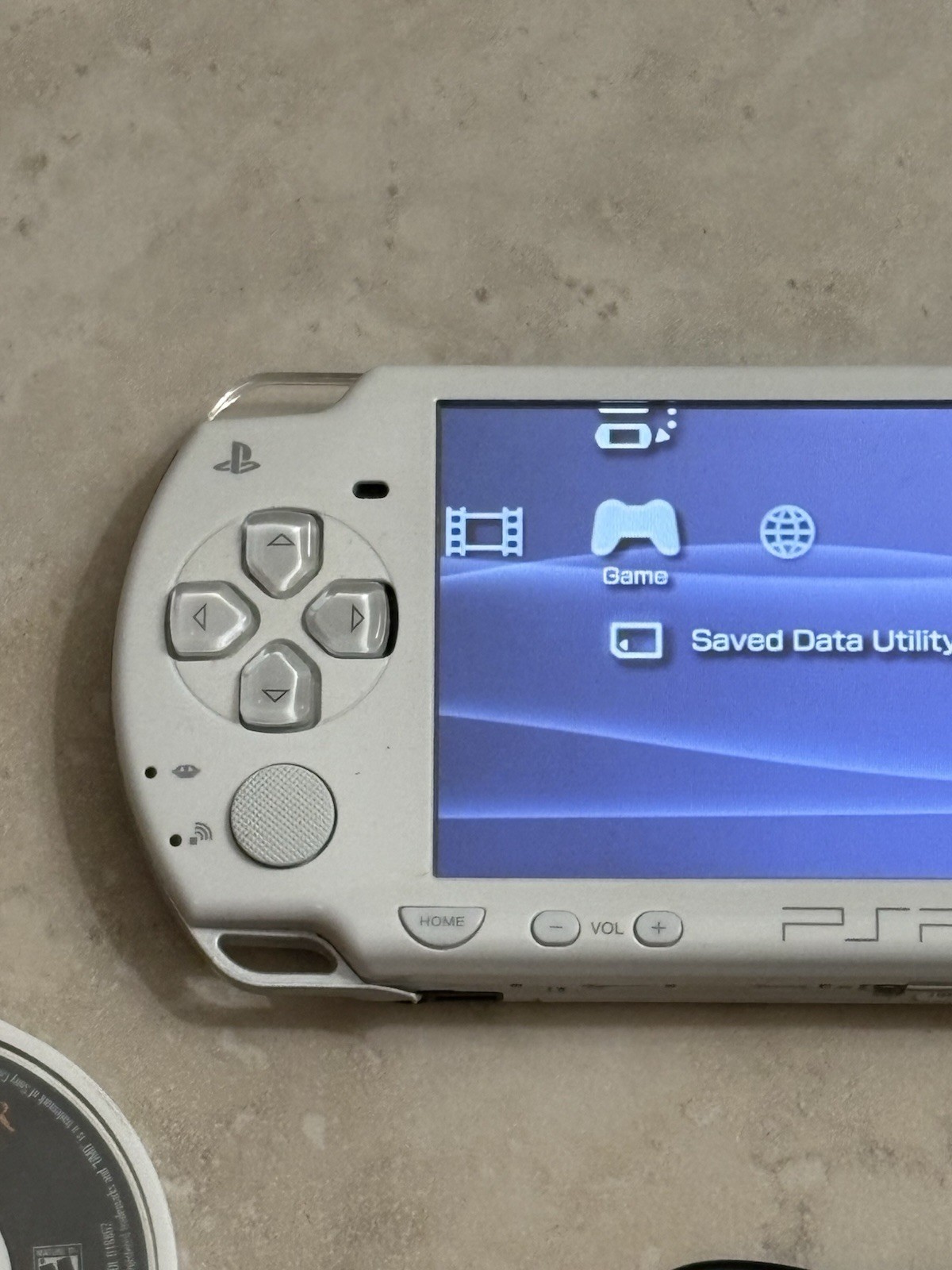 Sony PSP White Wi-Fi Handheld Console with Darth Vader Decal With God Of War UMD