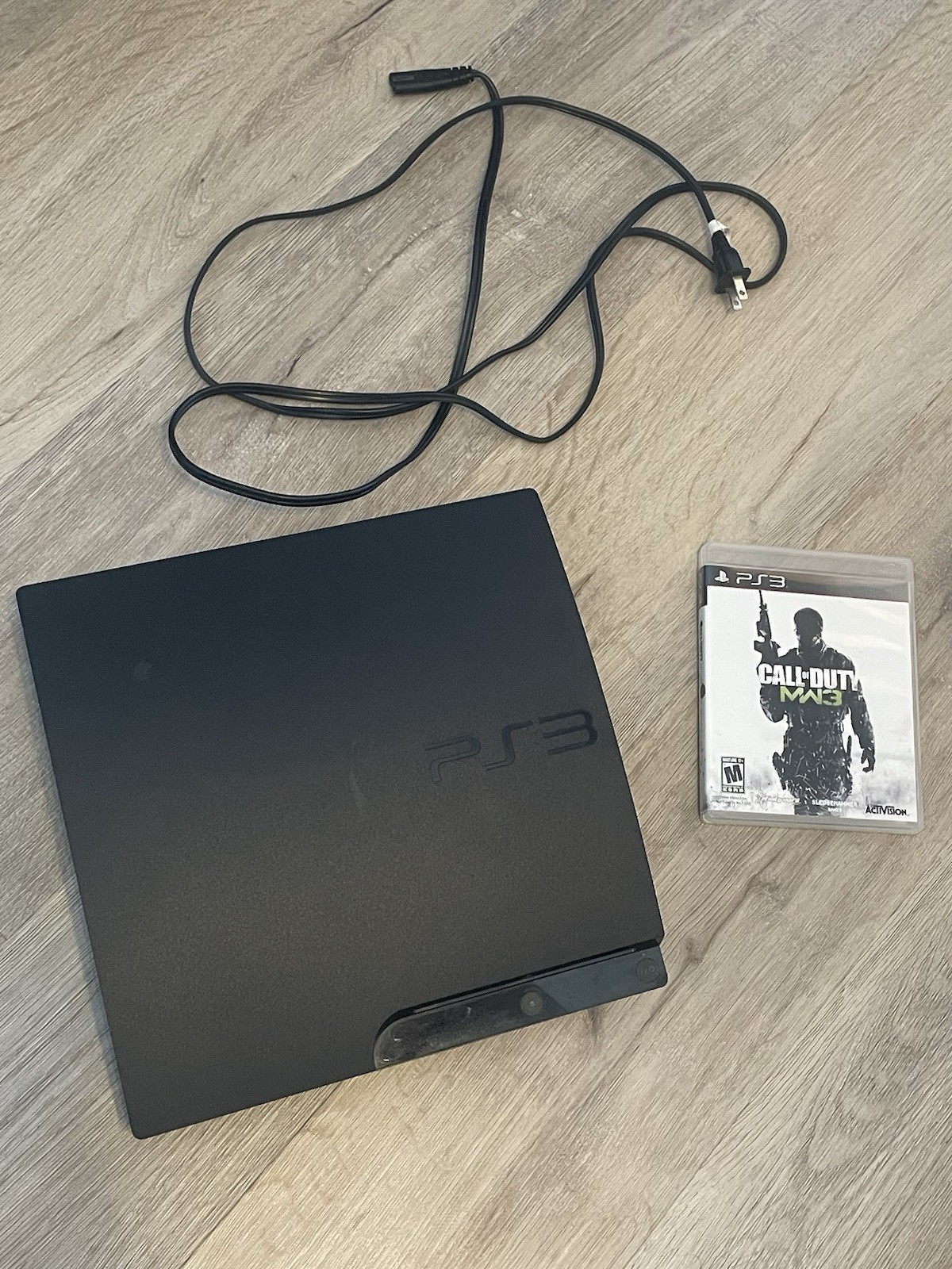 Sony Playstation 3 160GB CECH-3001A Tested WORKING Power Cable + MW3 & Black Ops