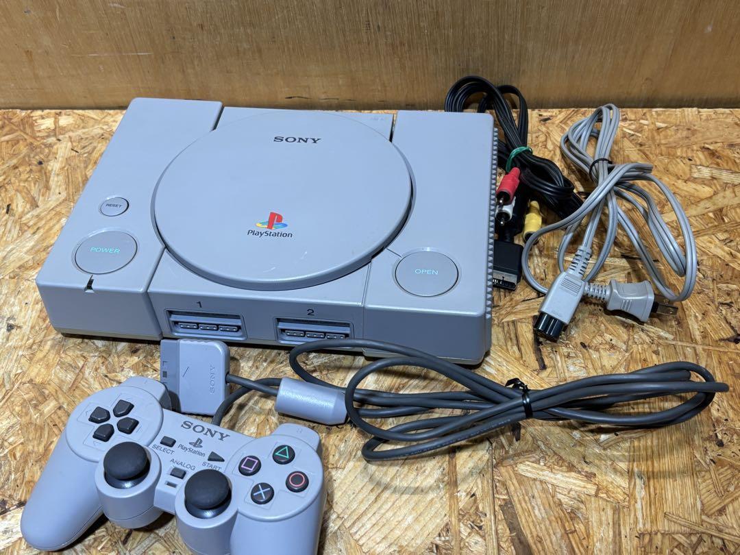 Sony PlayStation 1 PS1 SCPH-7000 Console Controller Set Gray Game JAPAN Tested