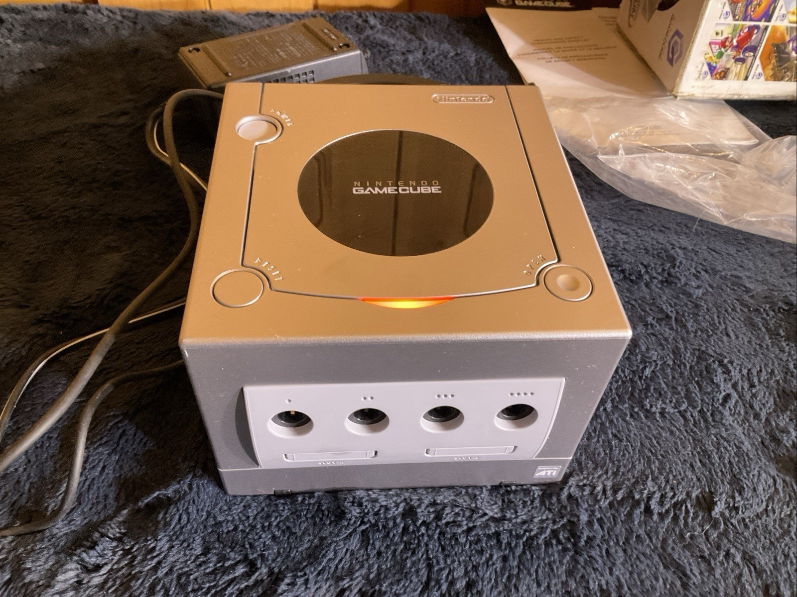 Game Cube Console-turns On UnTested Two Games And Box No Controllers Or Tv Av