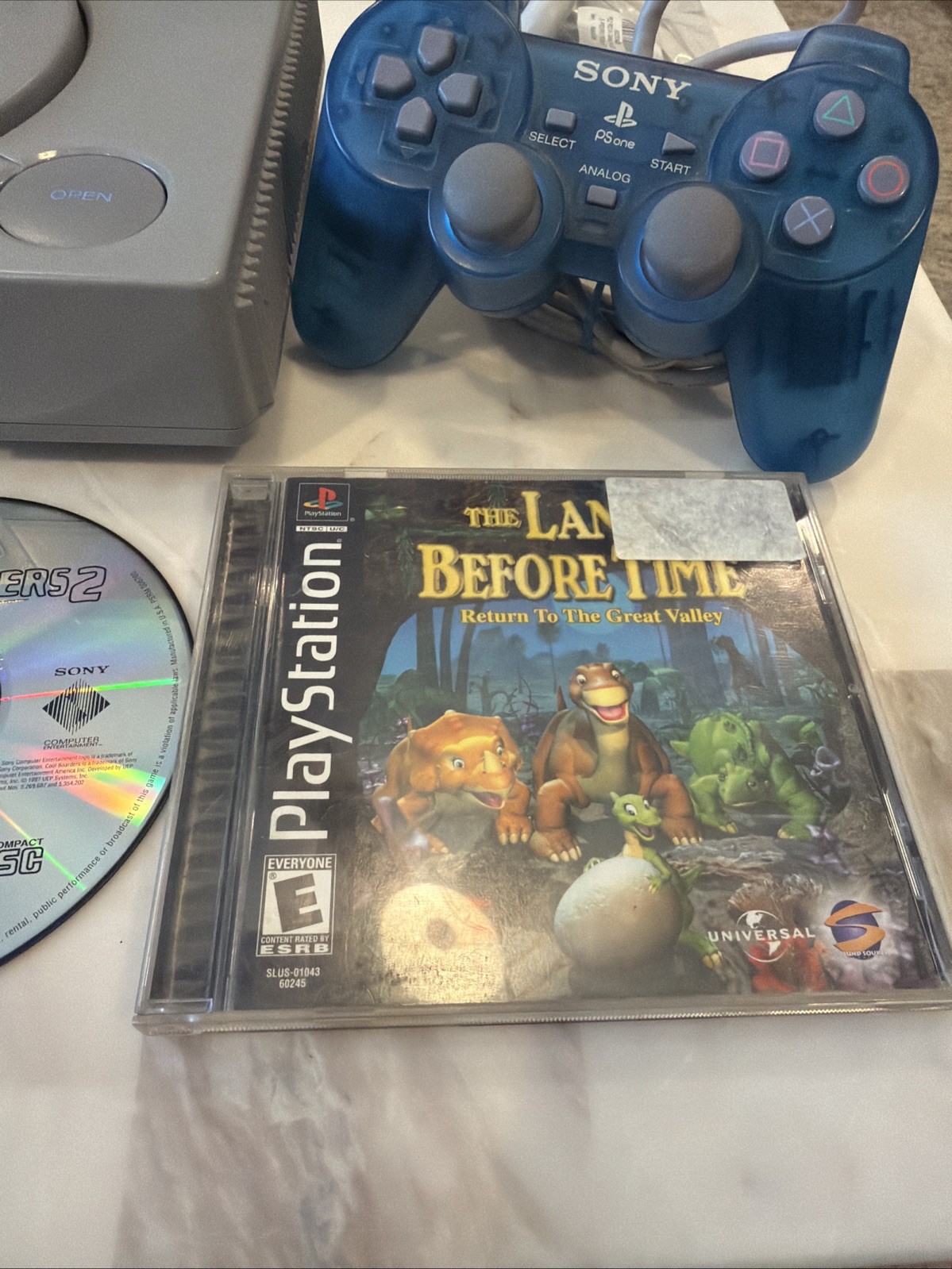 Sony PS1 SCPH-7001 Console 2 Controllers 3 Games Tested Working
