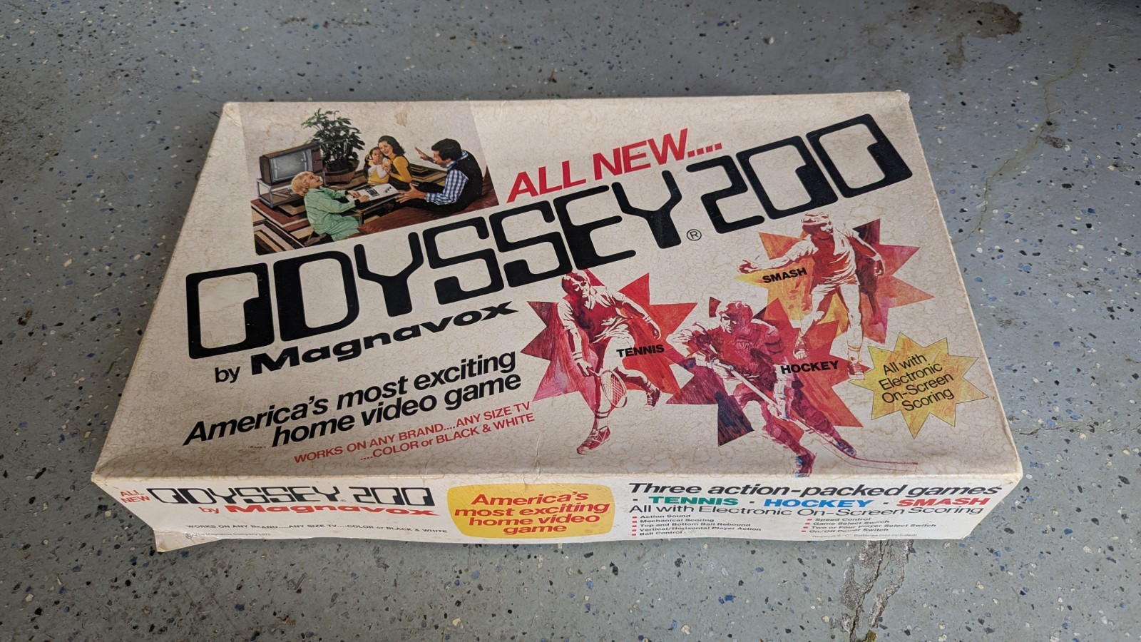 Magnavox Odyssey 200: 3 Games in 1 Retro Console – UNTESTED with Box 1975