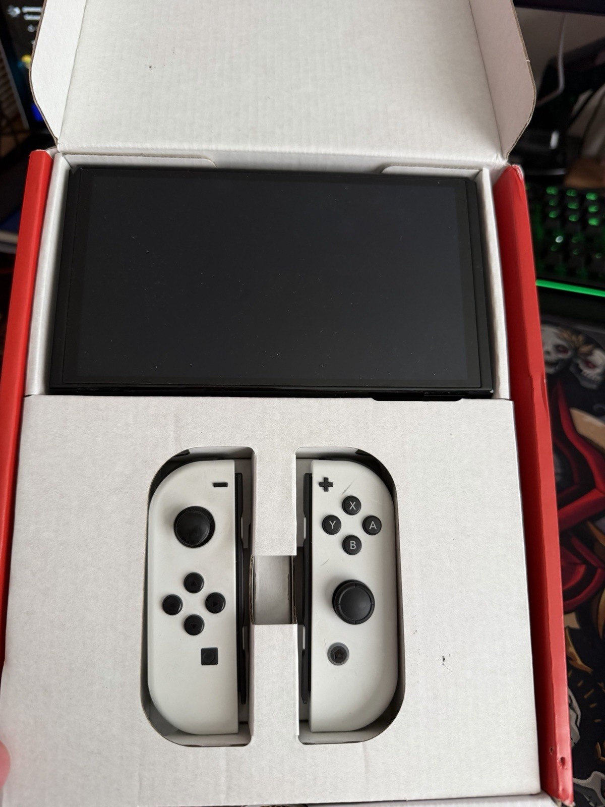 White Nintendo Switch OLED Handheld Console 64GB w/ Original Box, Joycons & More