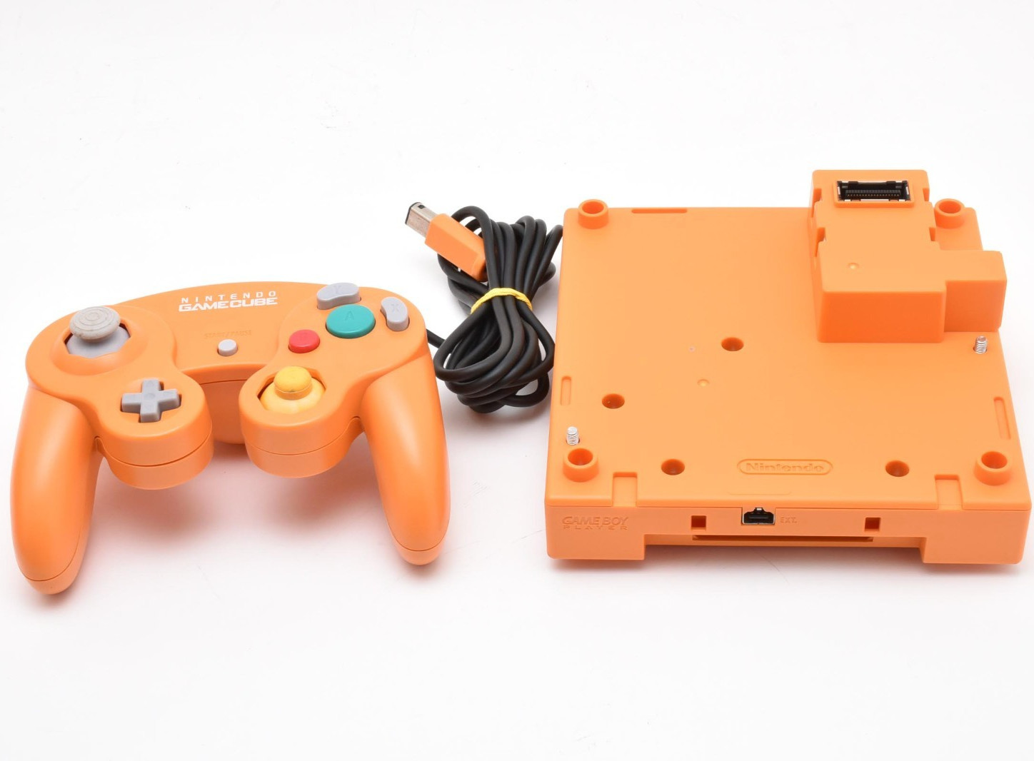 Nintendo GameCube Console Controller Gameboy Player Orange Set Tested Good Japan
