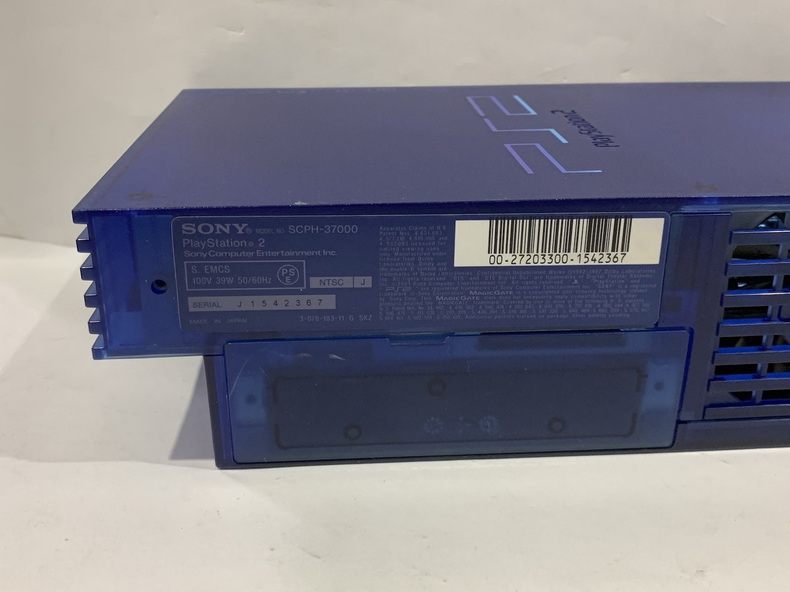 PlayStation PS2 SCPH-37000 Ocean Blue FAT CONSOLE JAPAN Working Excellent Kengo