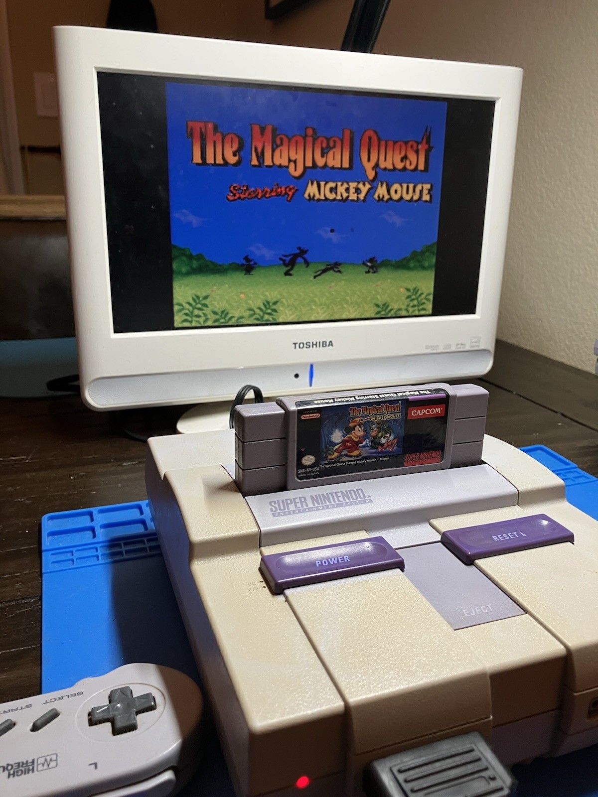 Super Nintendo SNES System Console Bundle 10 Games Super Mario World TMNT IV