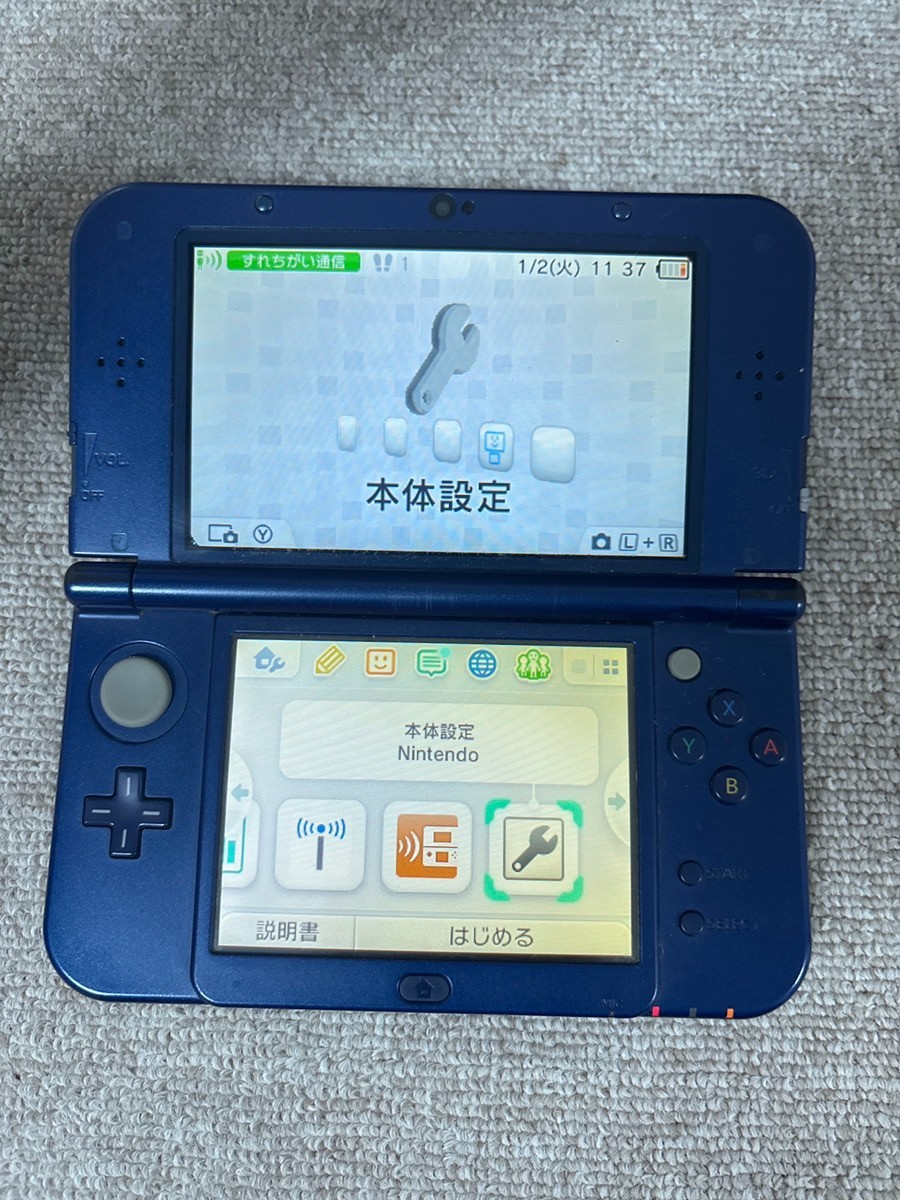New 3DS LL XL Metalic blue Japan Nintendo Console region Japanese B969