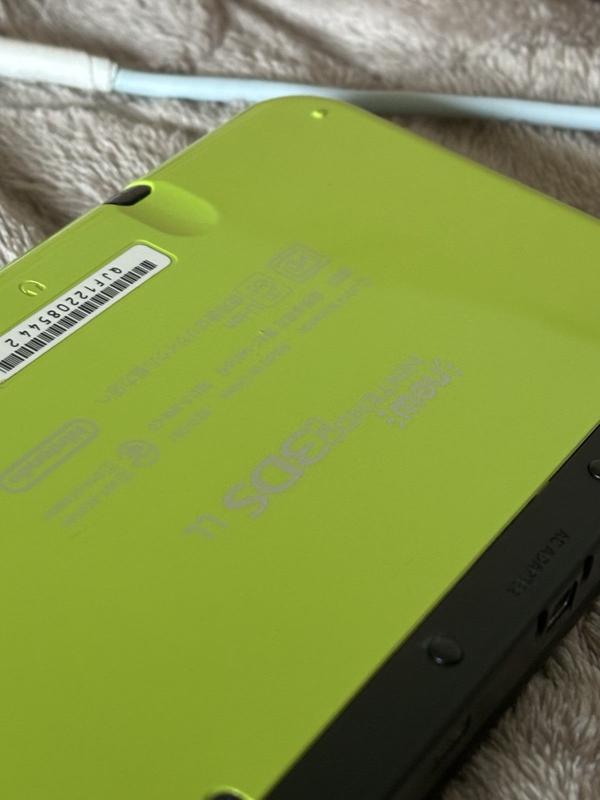 Nintendo New 3DS LL XL Lime Black Console Tested Working Charger Japanese
