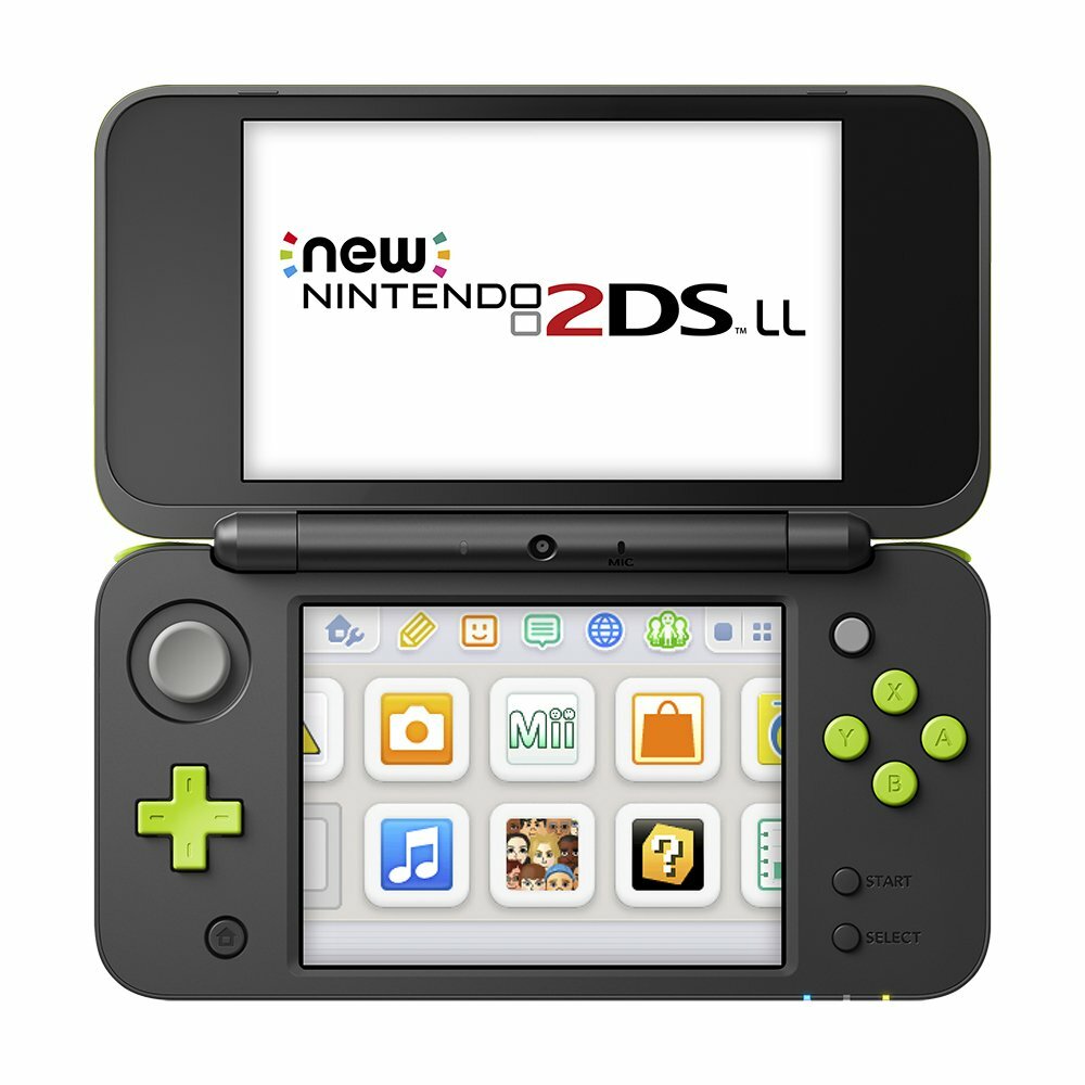 Nintendo 2DS LL Japanese game Console System Black x Lime JAPAN F/S NEW