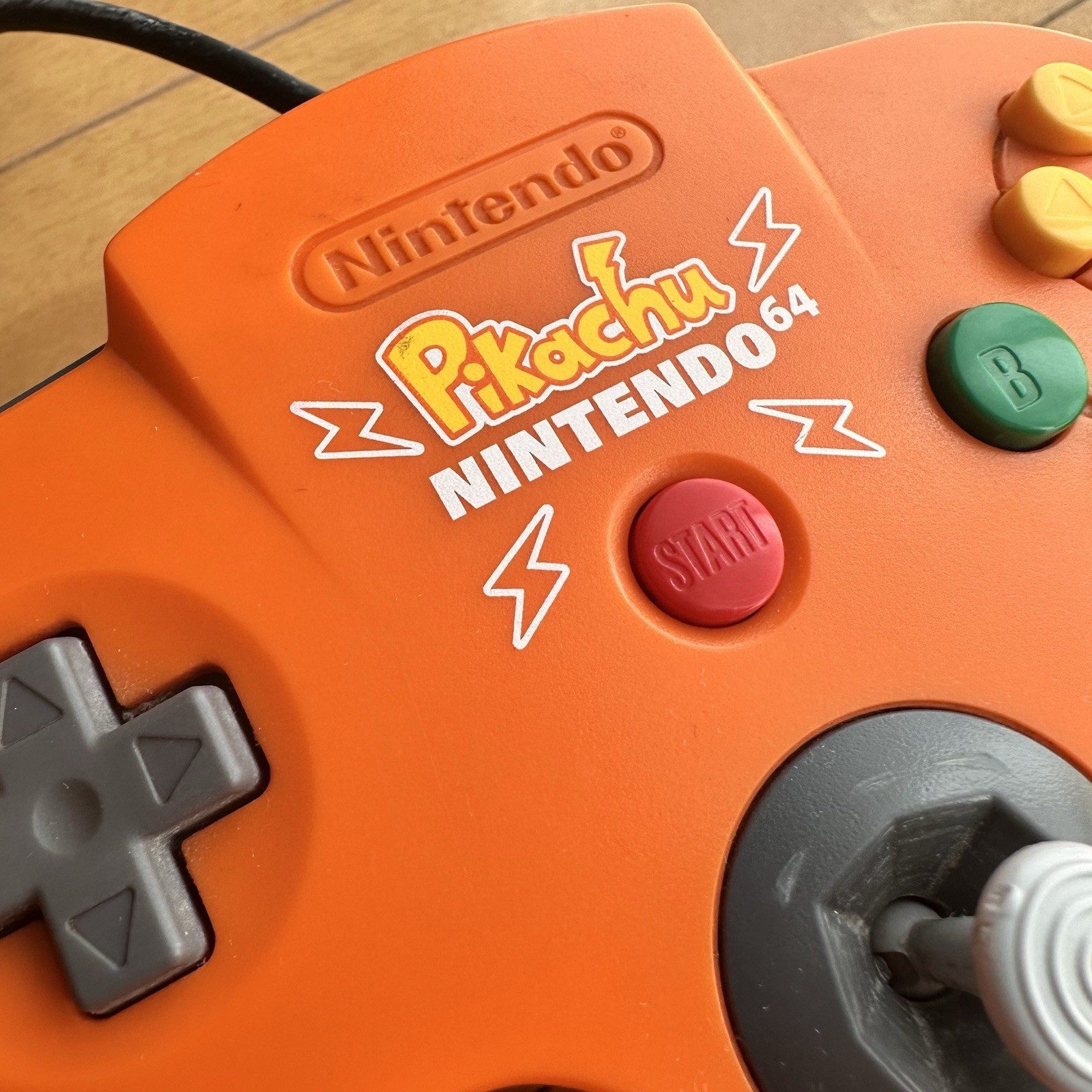 Nintendo 64 N64 Pokemon Pikachu Console Orange two Controllers Used NTSC-J