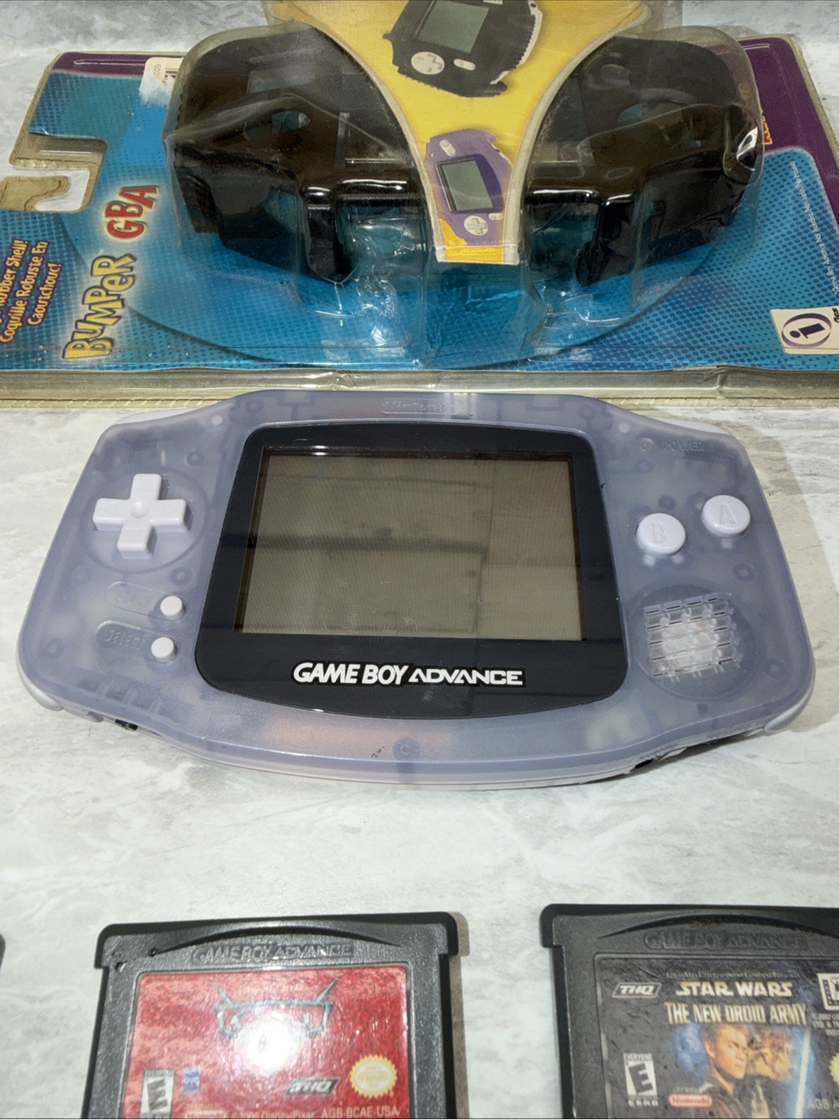 Nintendo Game Boy Advance Console System – Clear Glacier Bundle 15 Games And Acc