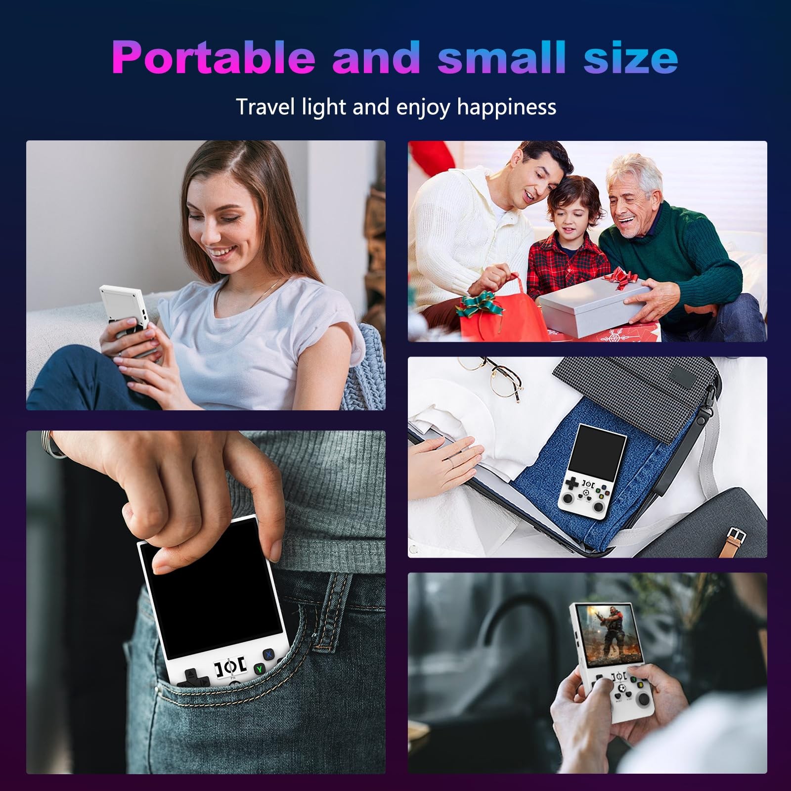 R36MAX Retro Handheld Game Console, 4.0 Inch 720×720 IPS Screen, 64GB Built-i…